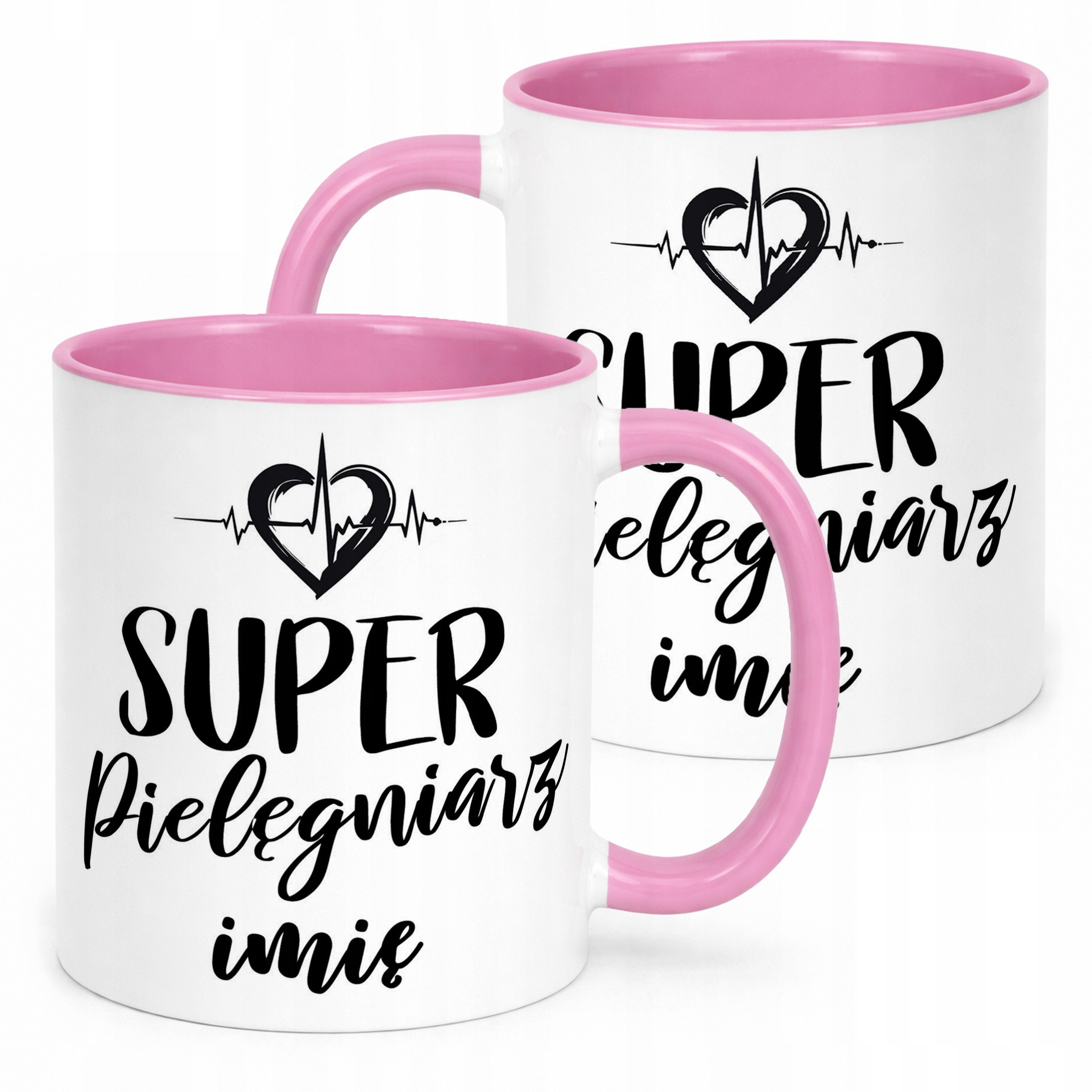 Kubek Różowy Personalizowany Super Pielęgniarz Prezent Upominek