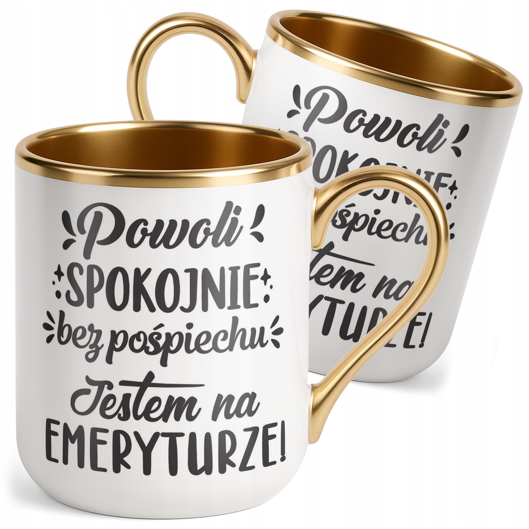 Kubek Premium Złoty Z okazji Emerytury Dla Emeryta Emerytki Prezent