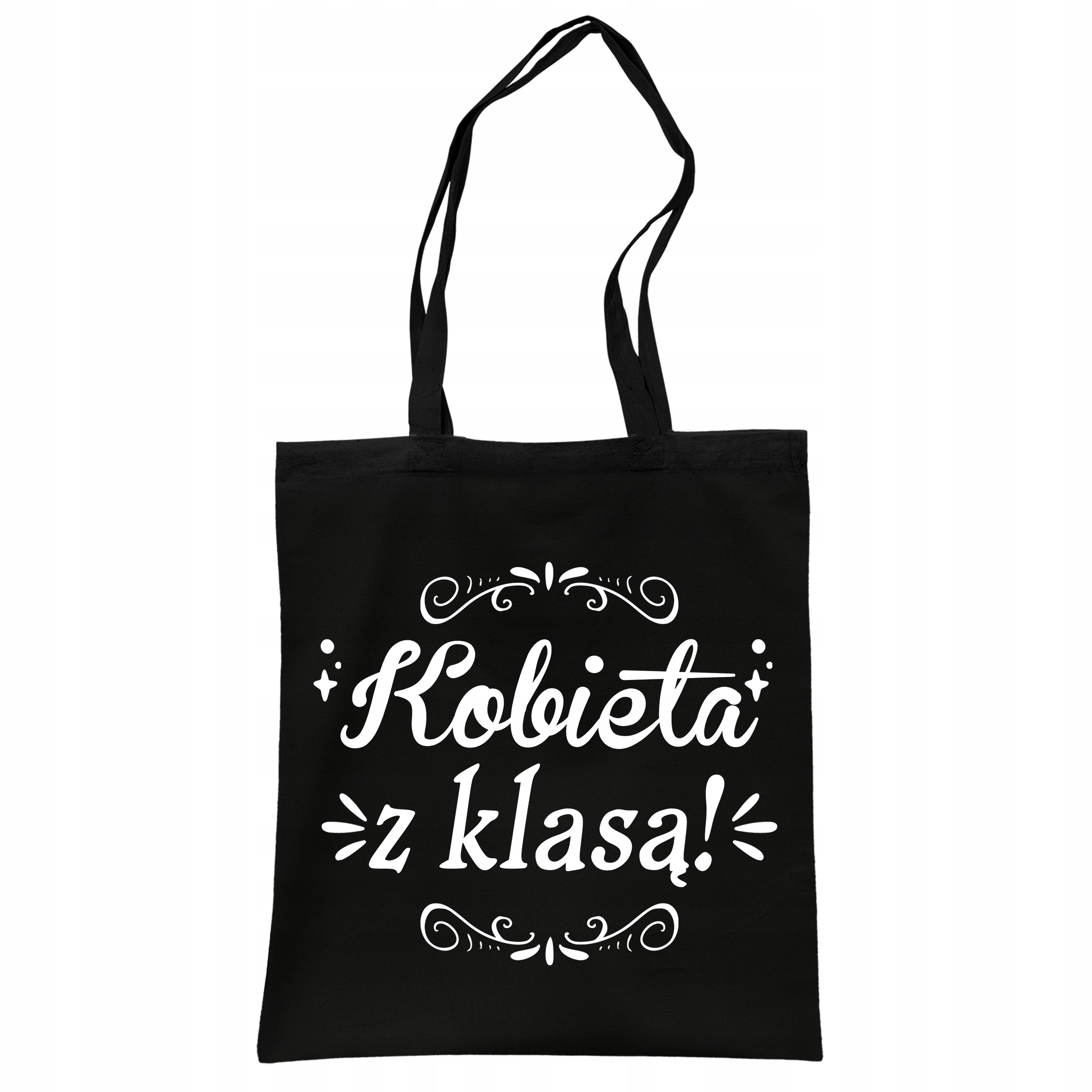 Torba bawełniana czarna na zakupy Dzień Kobiet Dla Kobiety Prezent