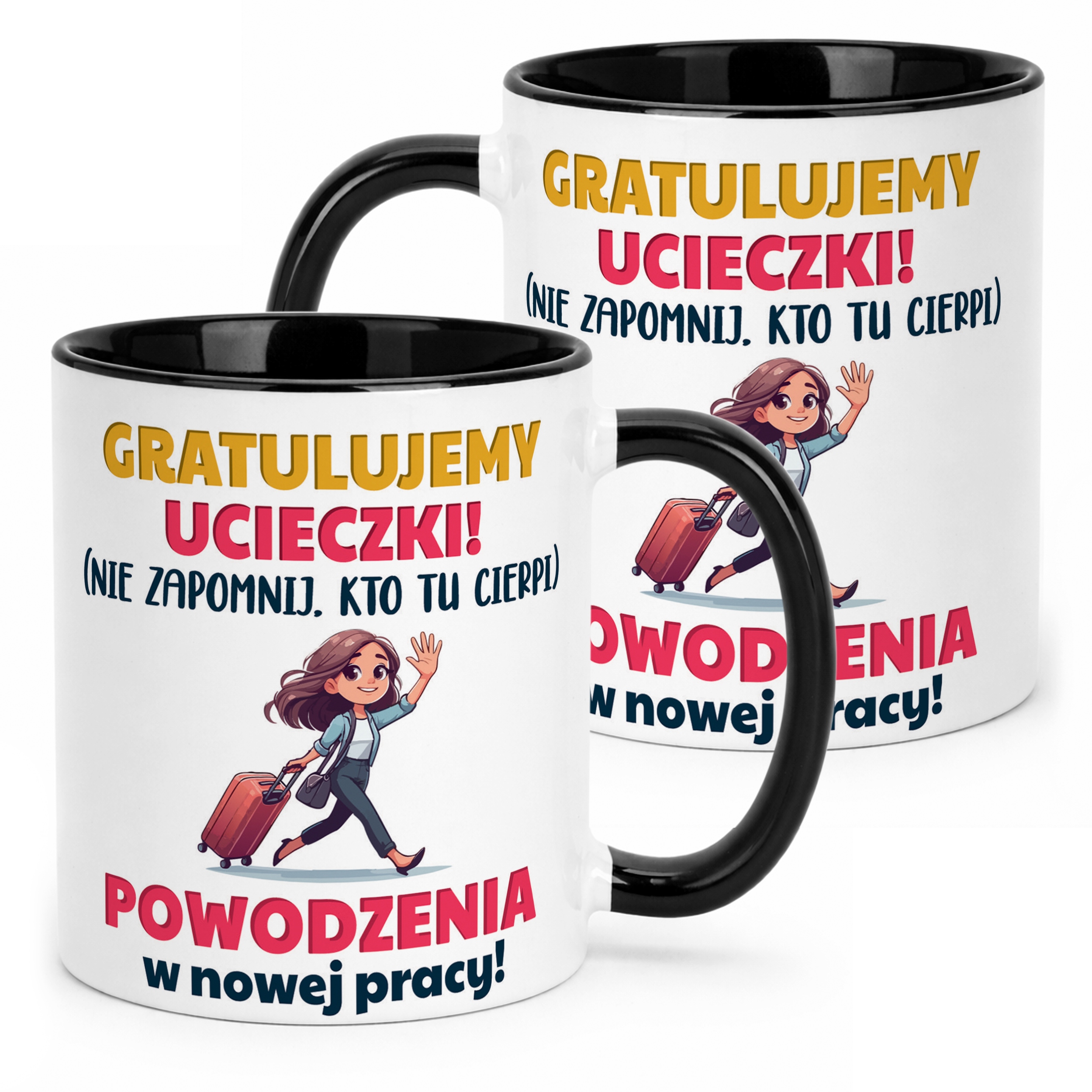 Kubek Czarny Pożeganie Odejście z Pracy Dla Koleżanki Prezent