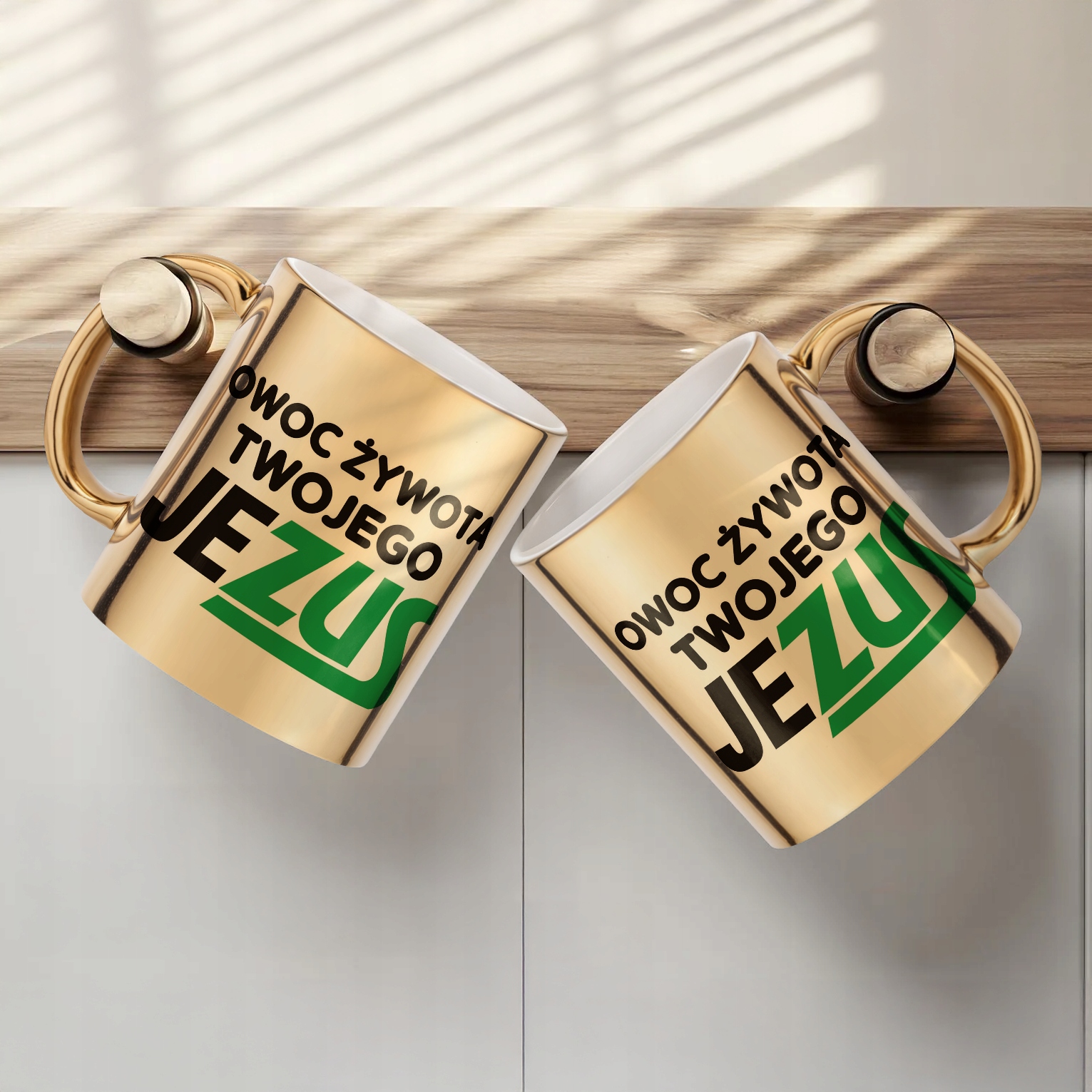 Złoty Kubek Owoc Żywota Twojego Jezus Śmieszny Zabawny Prezent