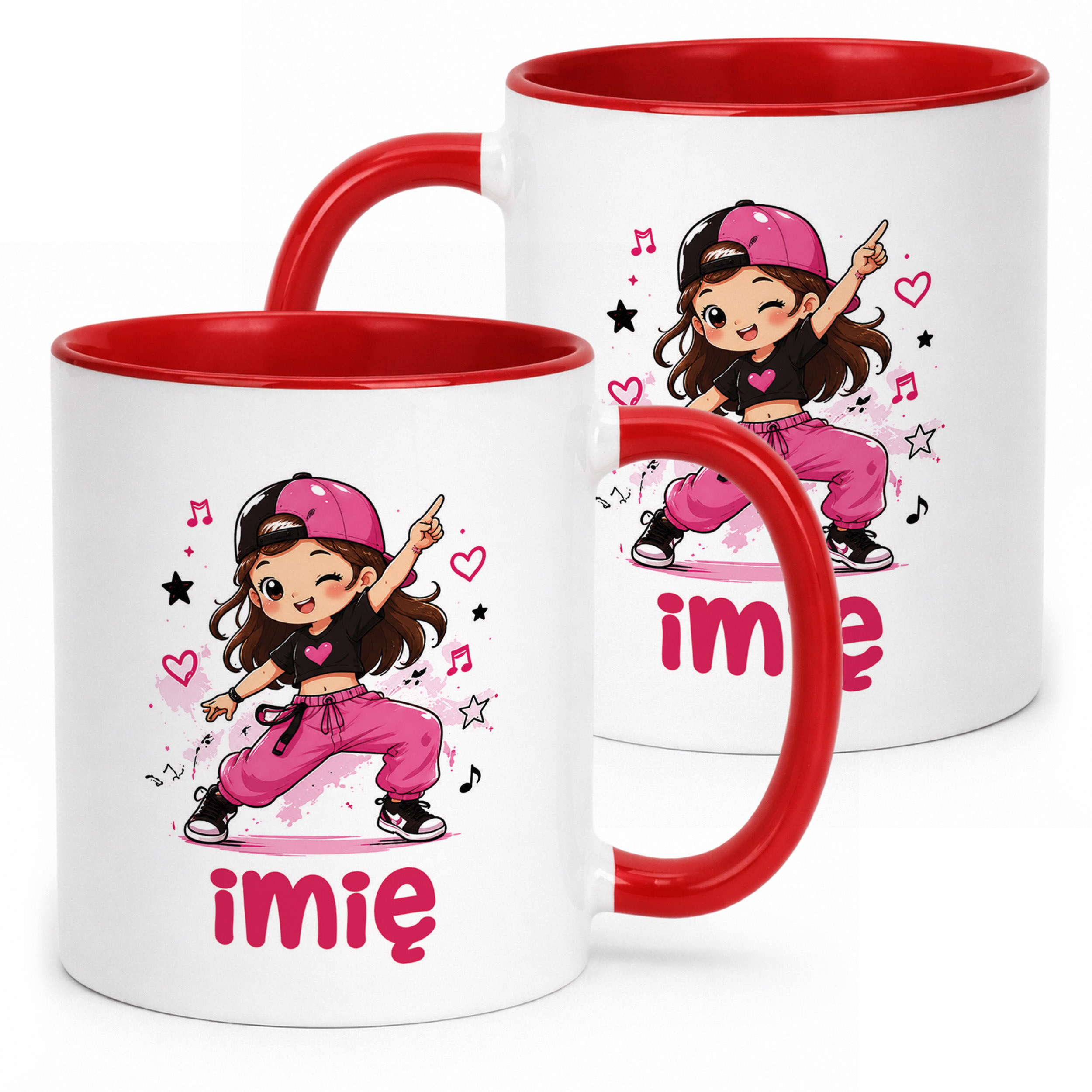 Kubek Czerwony z nadrukiem personalizowany Taniec Hip Hop Prezent