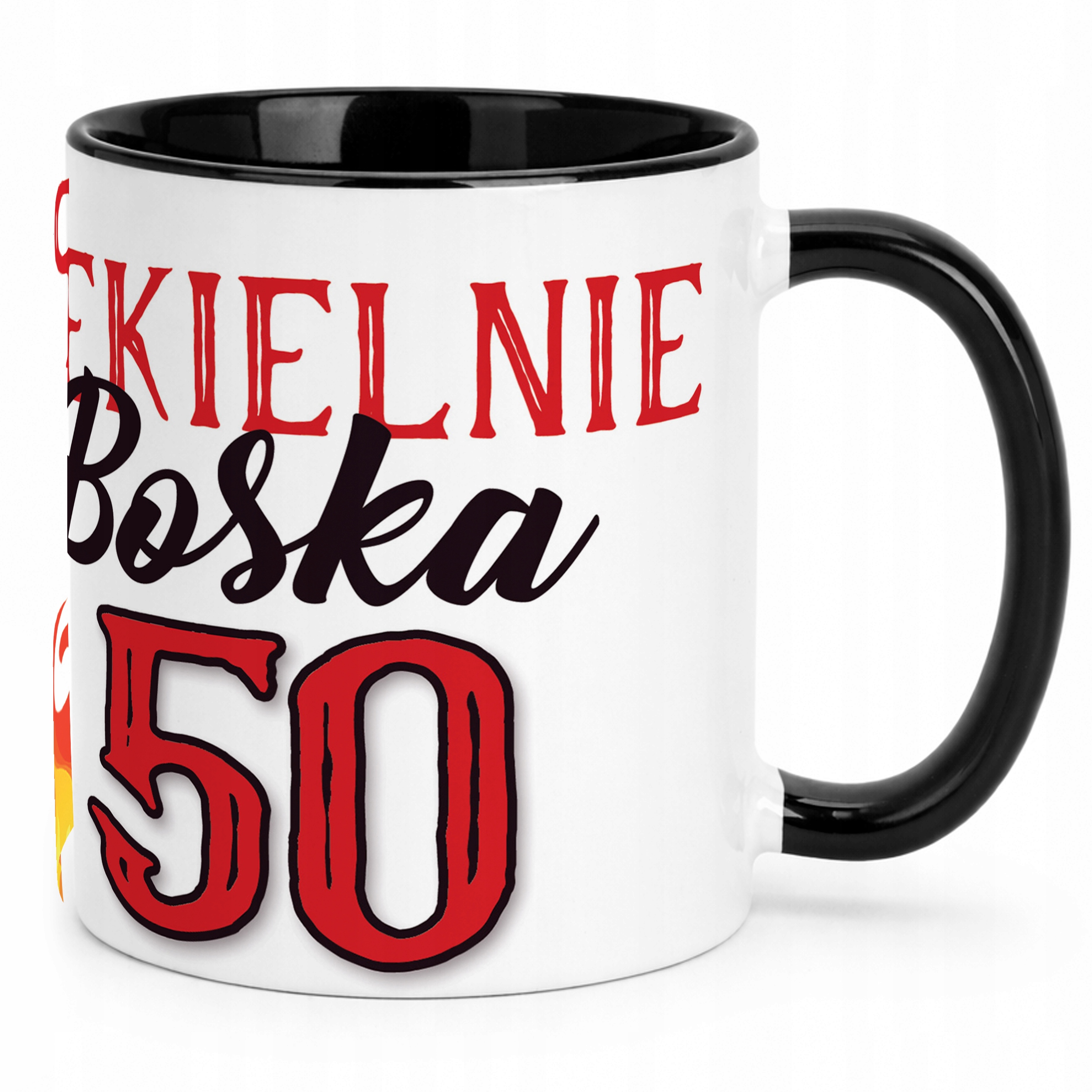 Kubek Czarny Piekielnie Boska 50 Dla Kobiety Urodziny Prezent