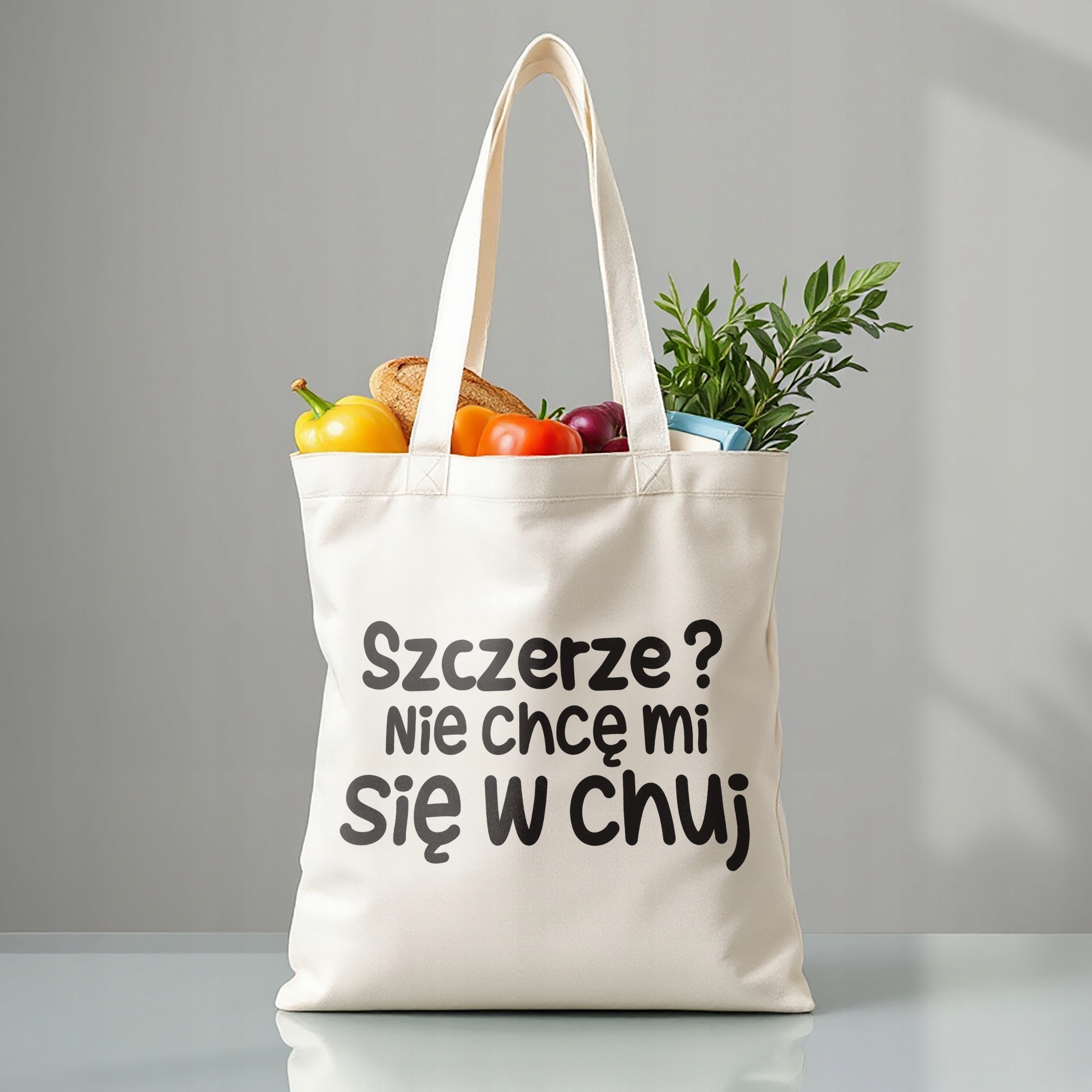 Torba bawełniana premium Szczerze Nie Chcę Mi Się Zabawny Prezent