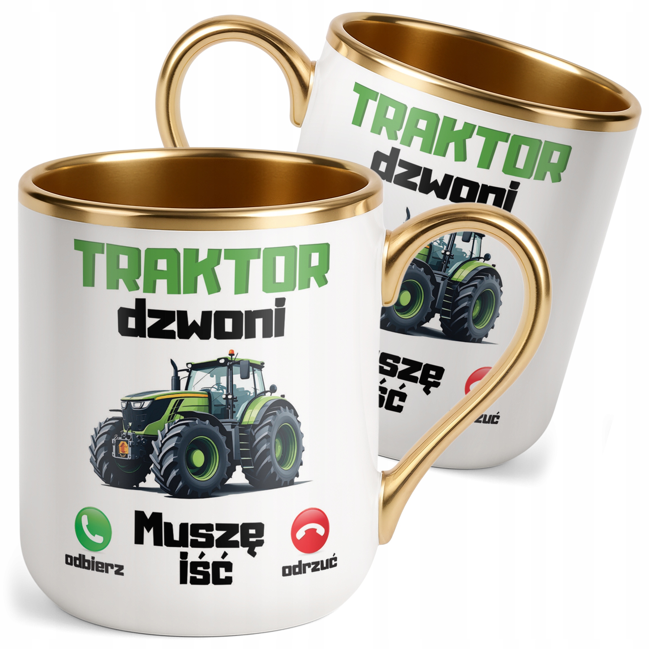 Kubek Premium Złoty Rolnik Dla Rolnika Traktor Zabawny Prezent