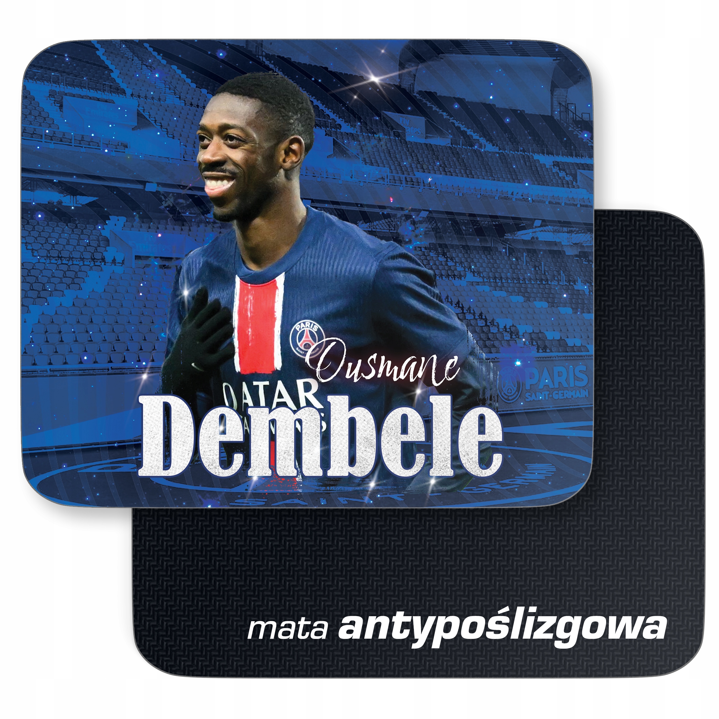 Podkładka pod mysz 22×18 cm Dembele dla kibiców Paris Saint-Germain