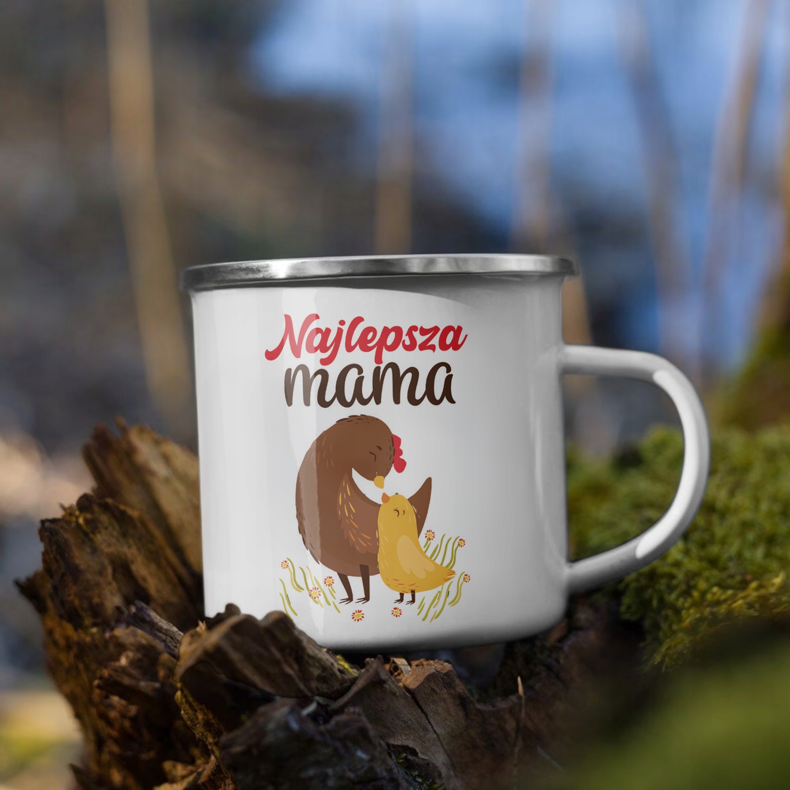 Emaliowany Kubek Garnuszek Dzień Matki Dla Mamy Prezent Najlepsza Mama