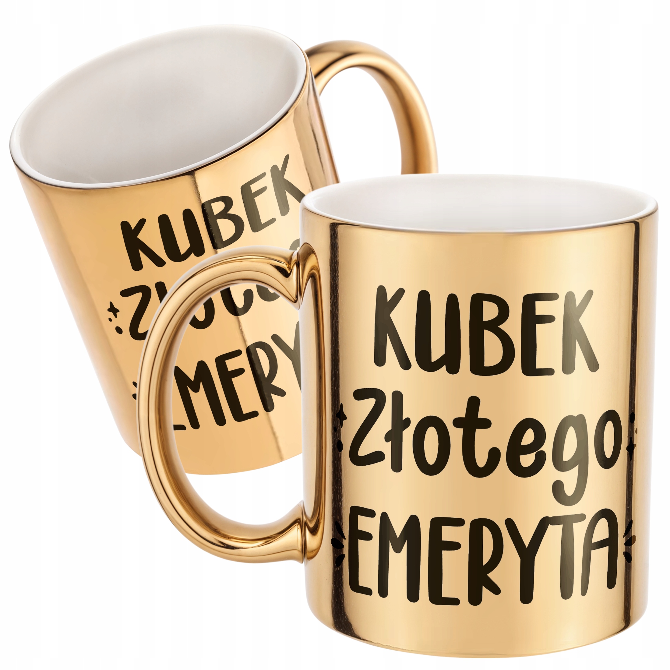 Złoty Kubek ceramiczny z okazji Emerytury Dla Emeryta Prezent Upominek