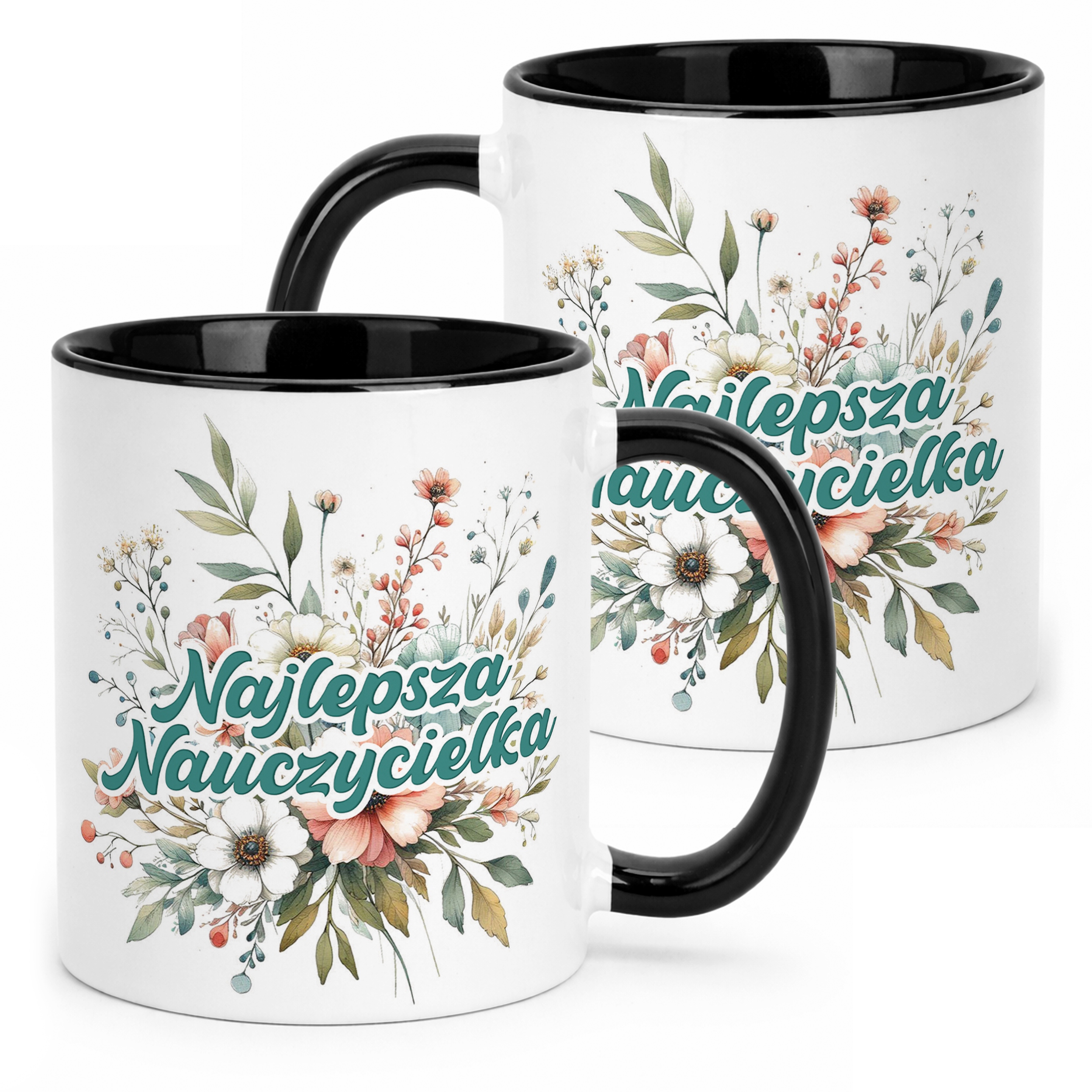 Kubek Czarny Najlepsza Nauczycielka Dzień Nauczyciela Prezent