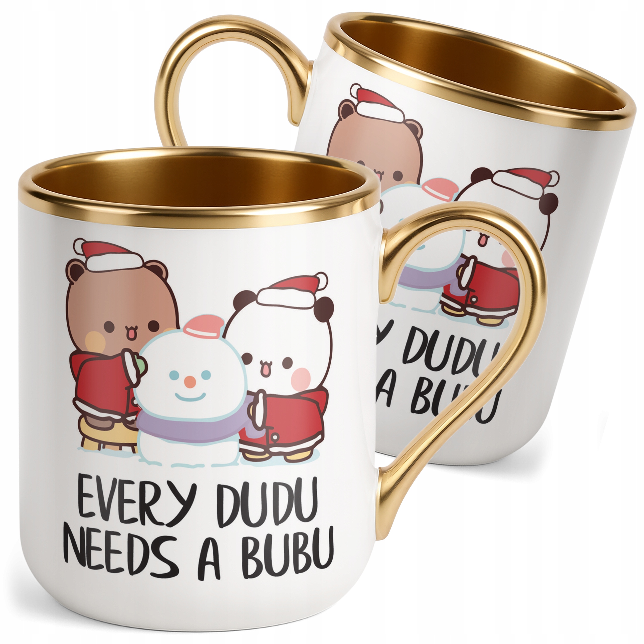 Kubek Premium Złoty Świąteczny Bubu Dudu Boże Narodzenie Mikołajki