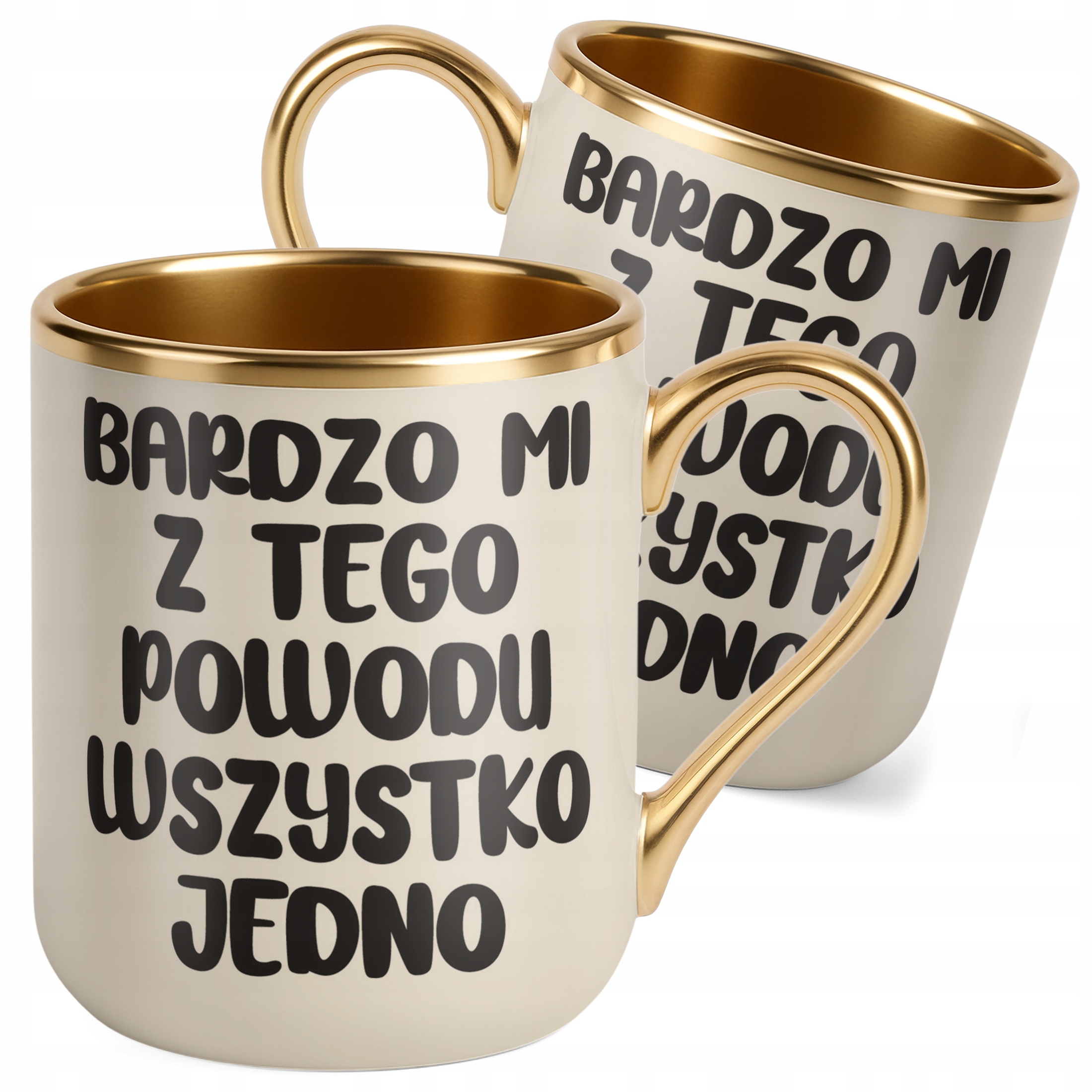 Kubek Premium Złoty Ecru Bardzo Mi Z Tego Powodu Śmieszny Zabawny