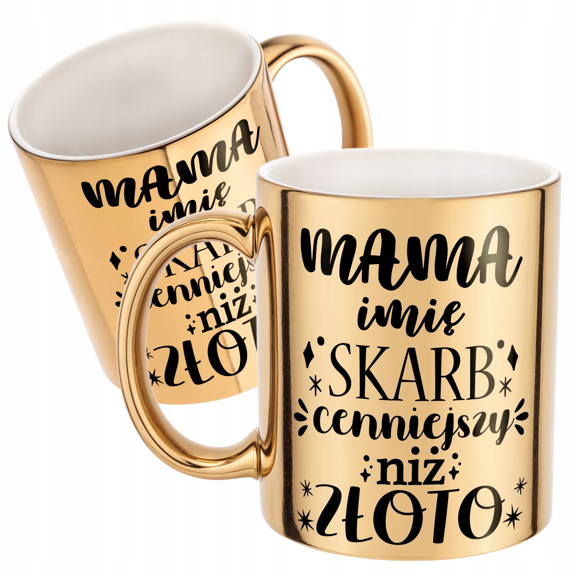 Złoty Kubek ceramiczny Personalizowany Dzień Matki Dla Mamy Prezent
