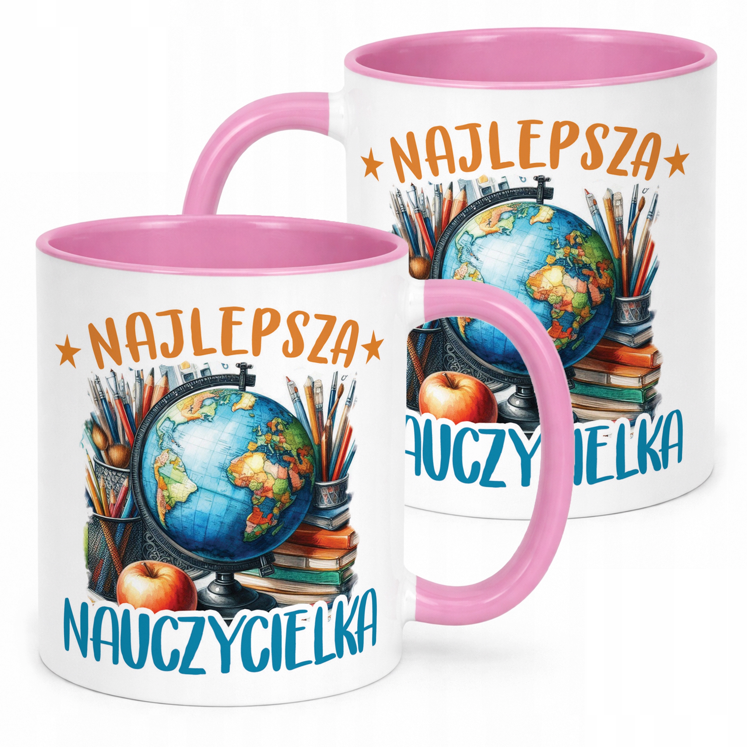 Kubek Różowy Najlepsza Nauczycielka Dzień Nauczyciela Prezent