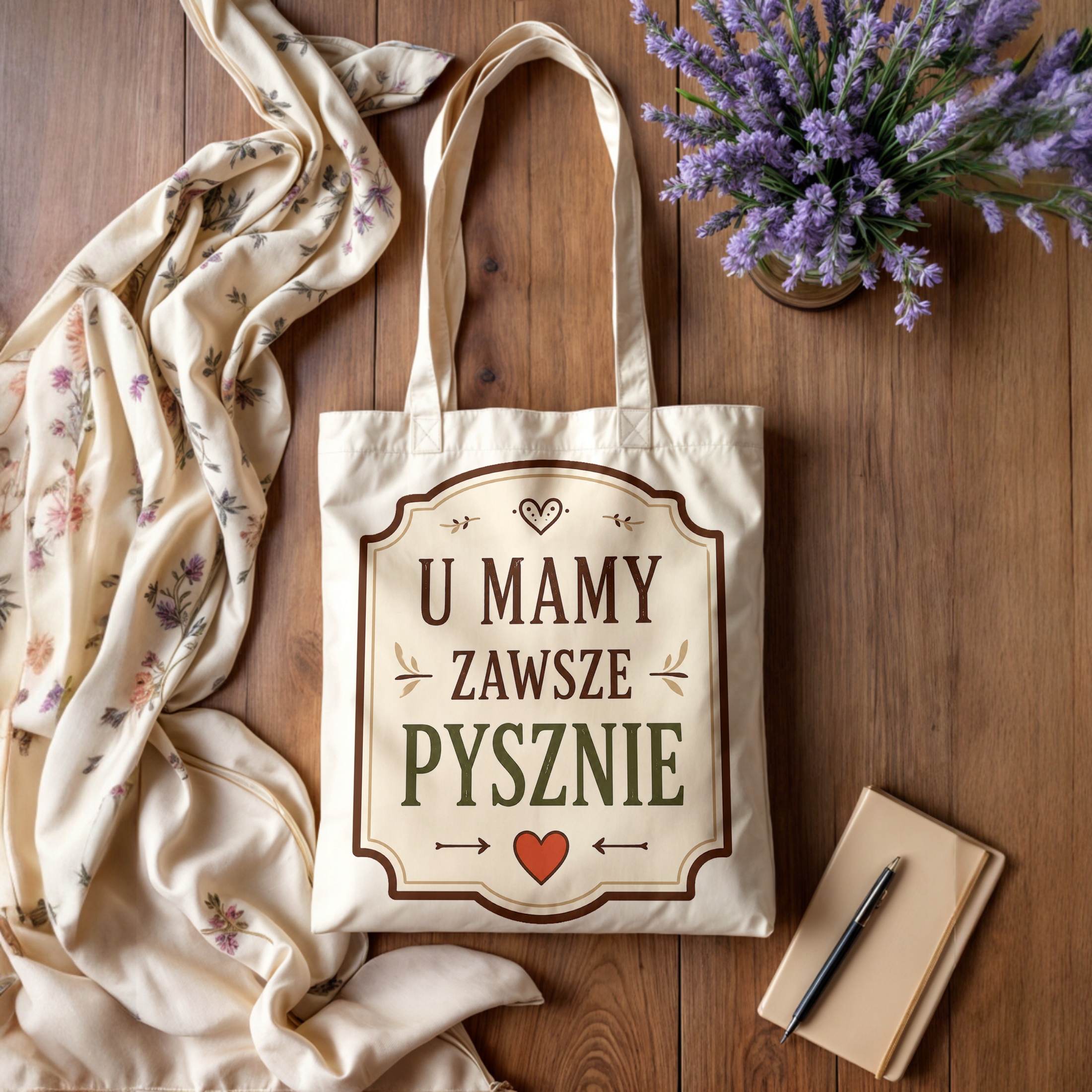 Torba bawełniana prezent dla mamy na Dzień Matki uroczy upominek dla mamy