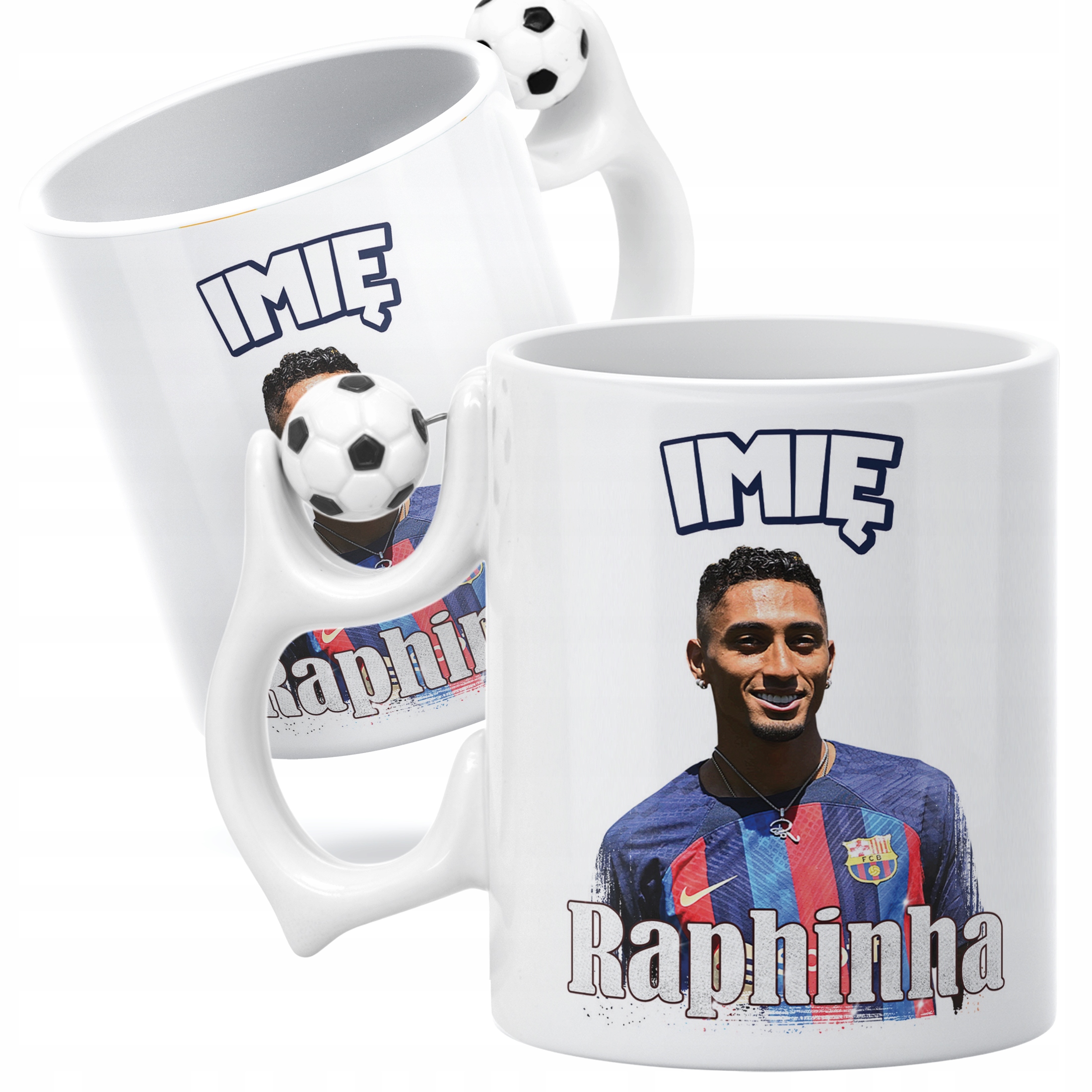 Kubek piłkarski personalizowany Raphinha dla kibiców FC Barcelona