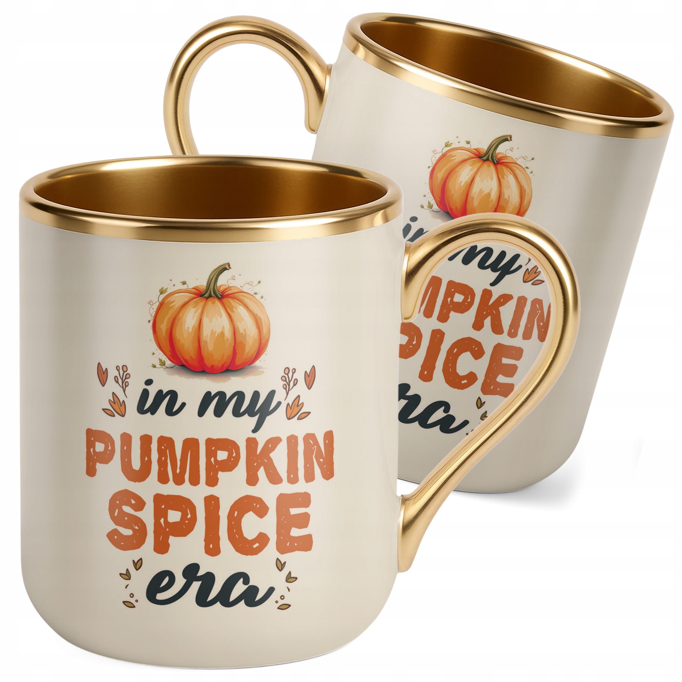 Kubek Premium Złoty Ecru Jesienny Jesień In My Pumpkin Spice Era Prezent