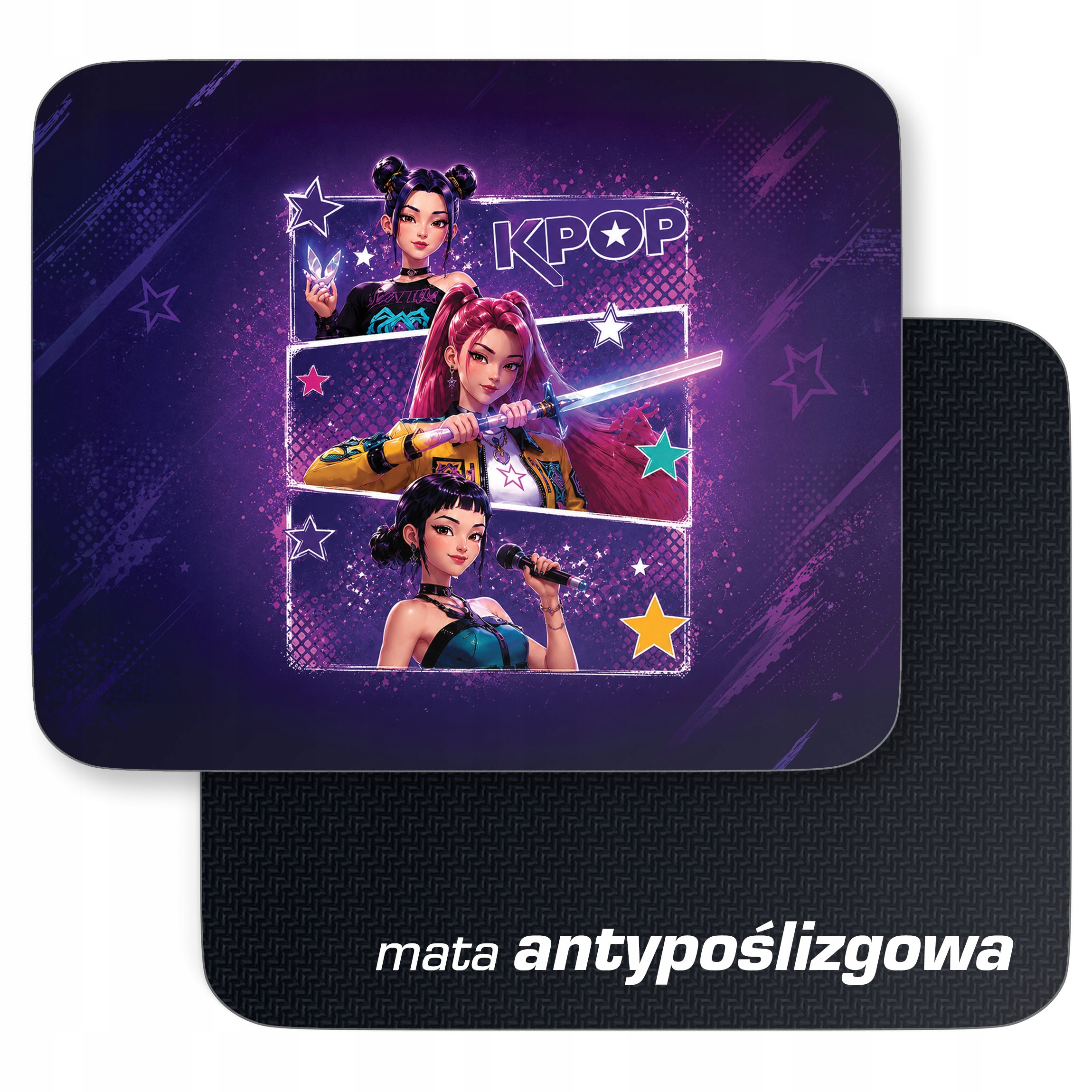 Podkładka pod mysz z nadrukiem Łowczynie Kpop dla graczy