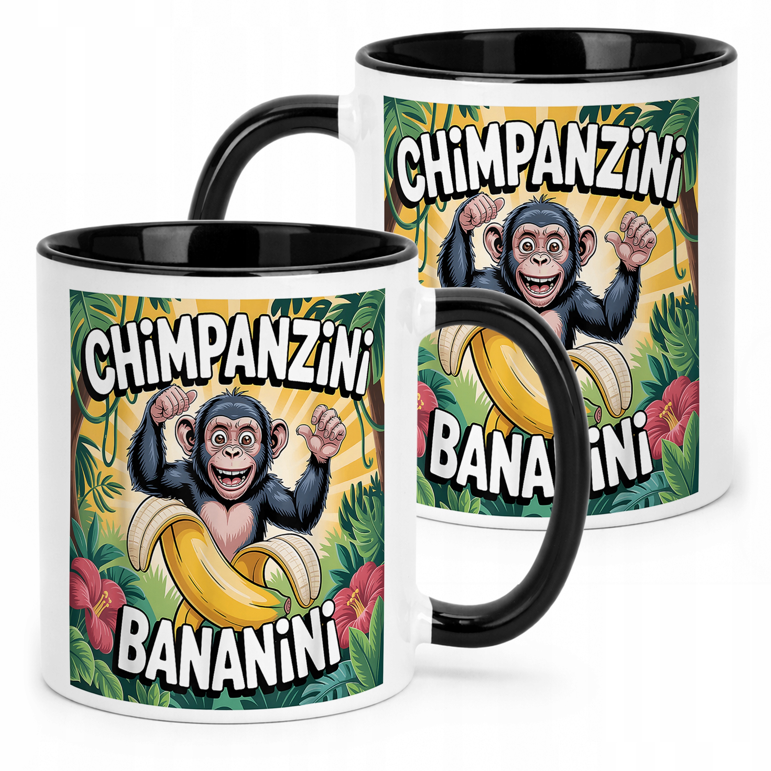 Kubek Czarny Chimpanzini Bananini viral tiktok brainrot