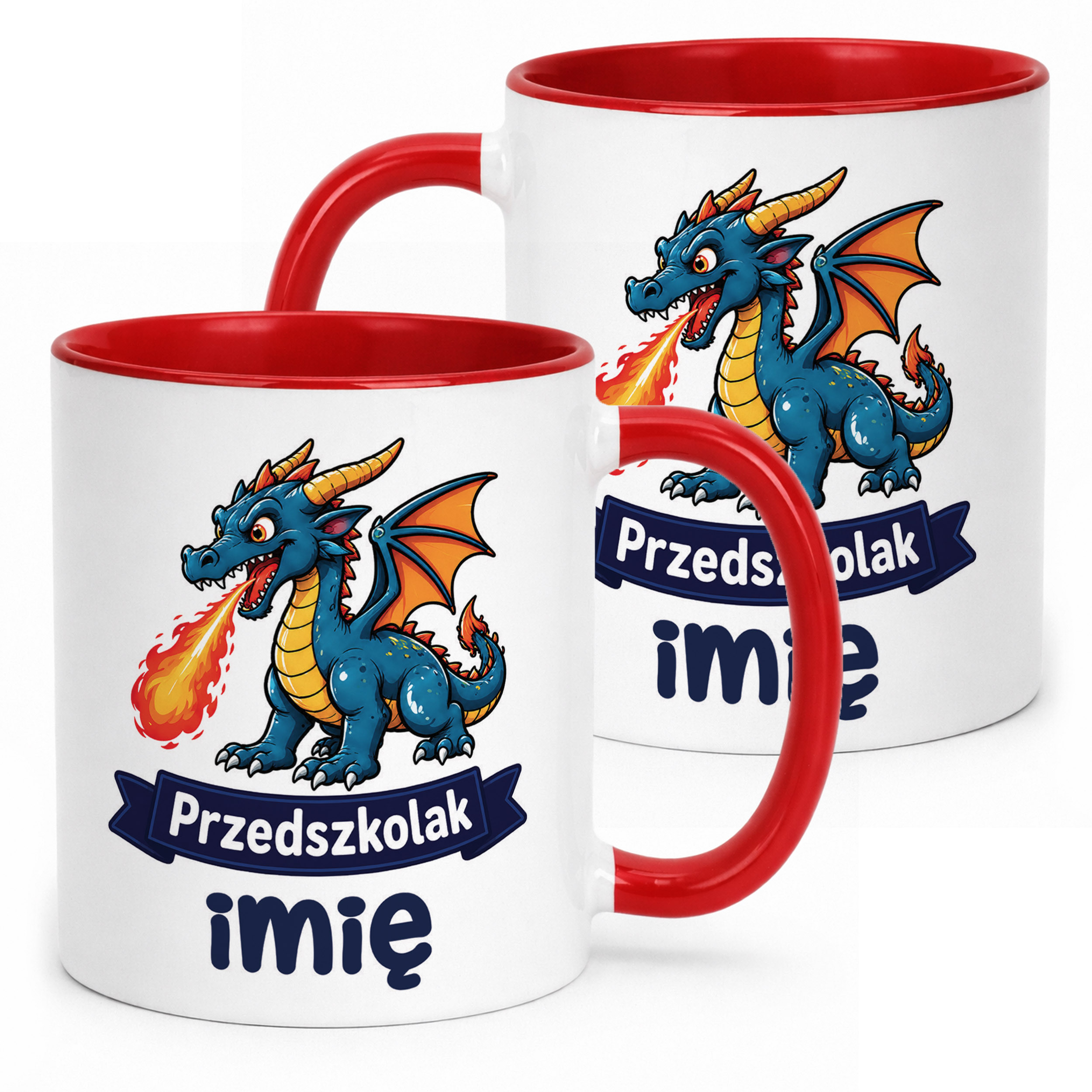Kubek Czerwony z nadrukiem personalizowany Przedszkolak Szkoła Dla Dzieci