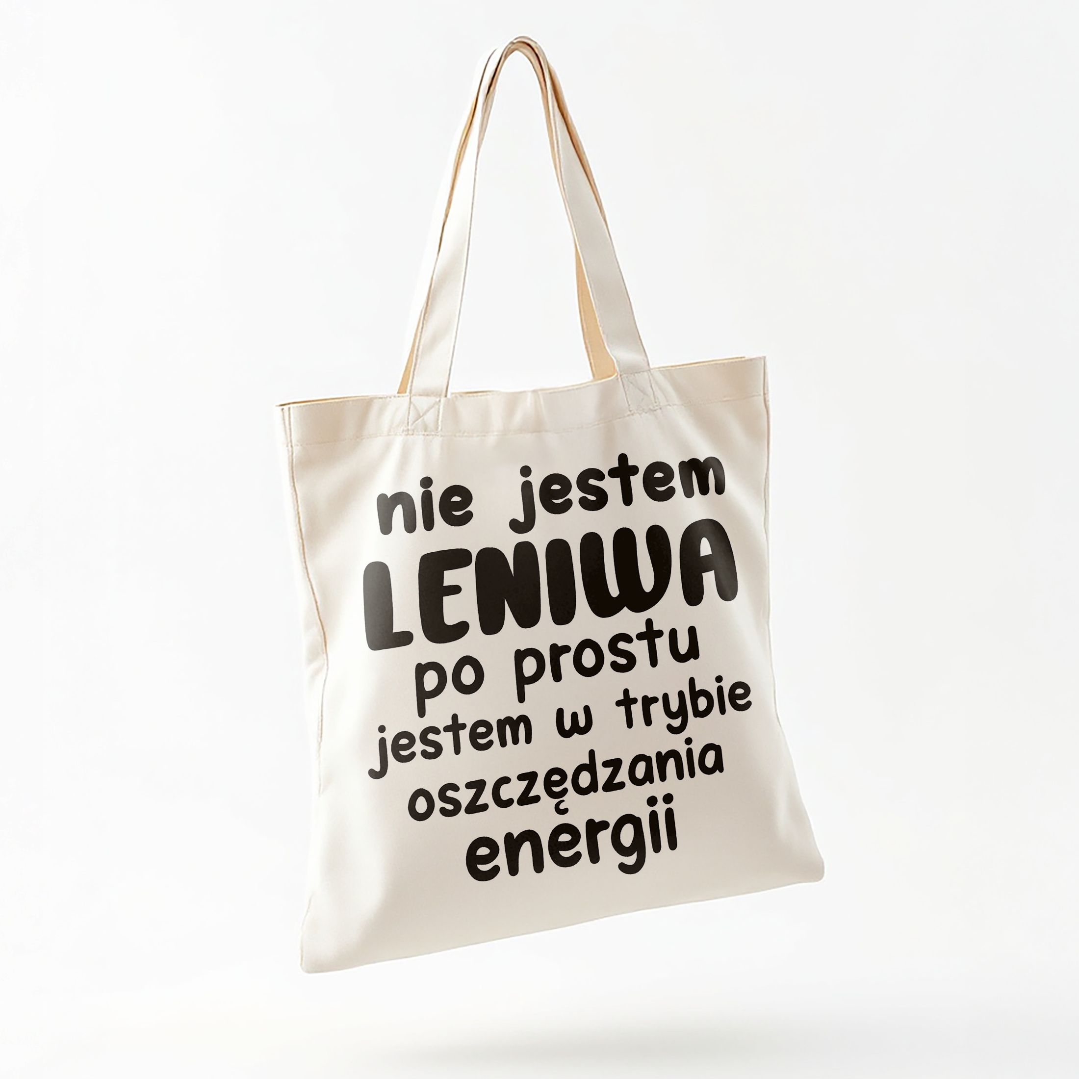Torba bawełniana na zakupy Nie Jestem Leniwa Zabawny Prezent