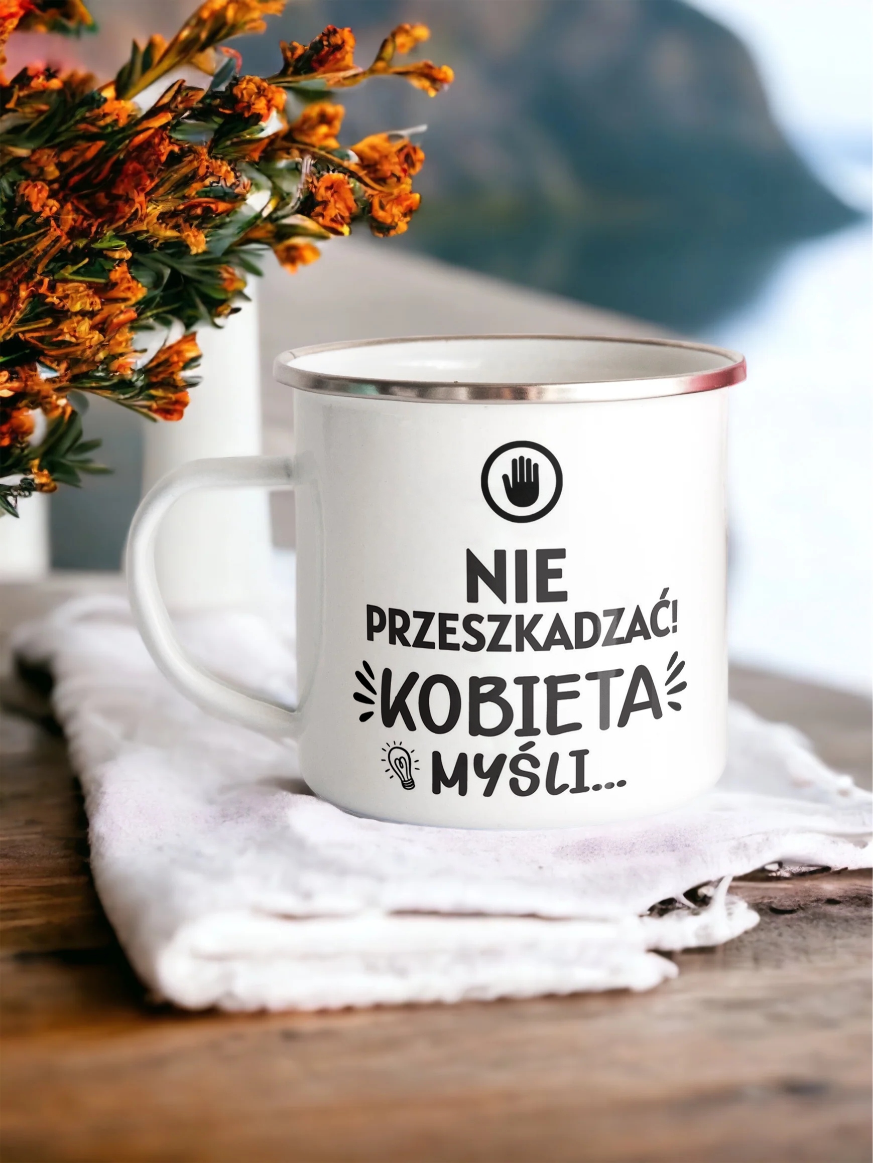 Emaliowany Kubek Garnuszek Dzień Kobiet Dla Kobiety Prezent Upominek