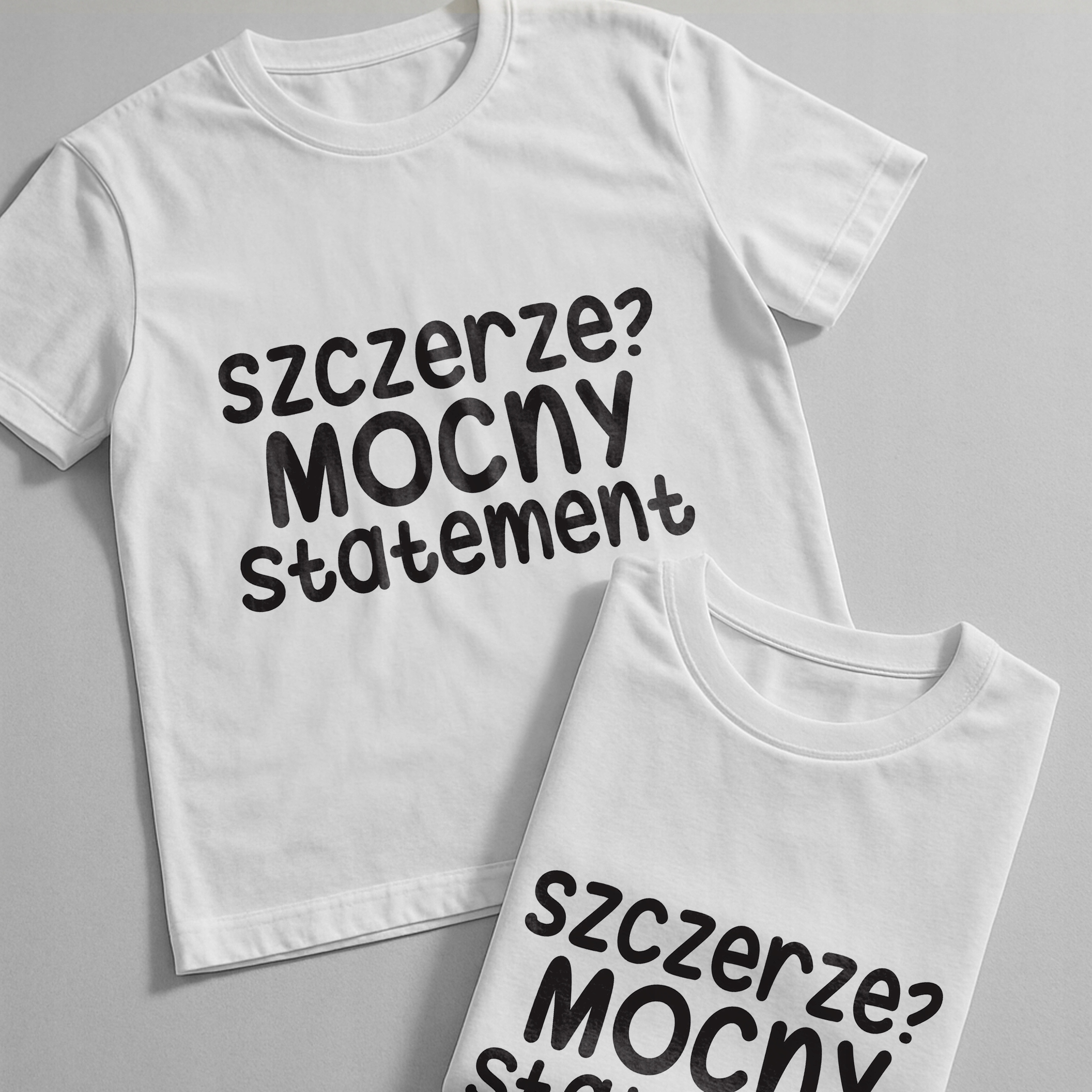 Koszulka biała męska Szczerze Mocny Statement Zabawny Prezent