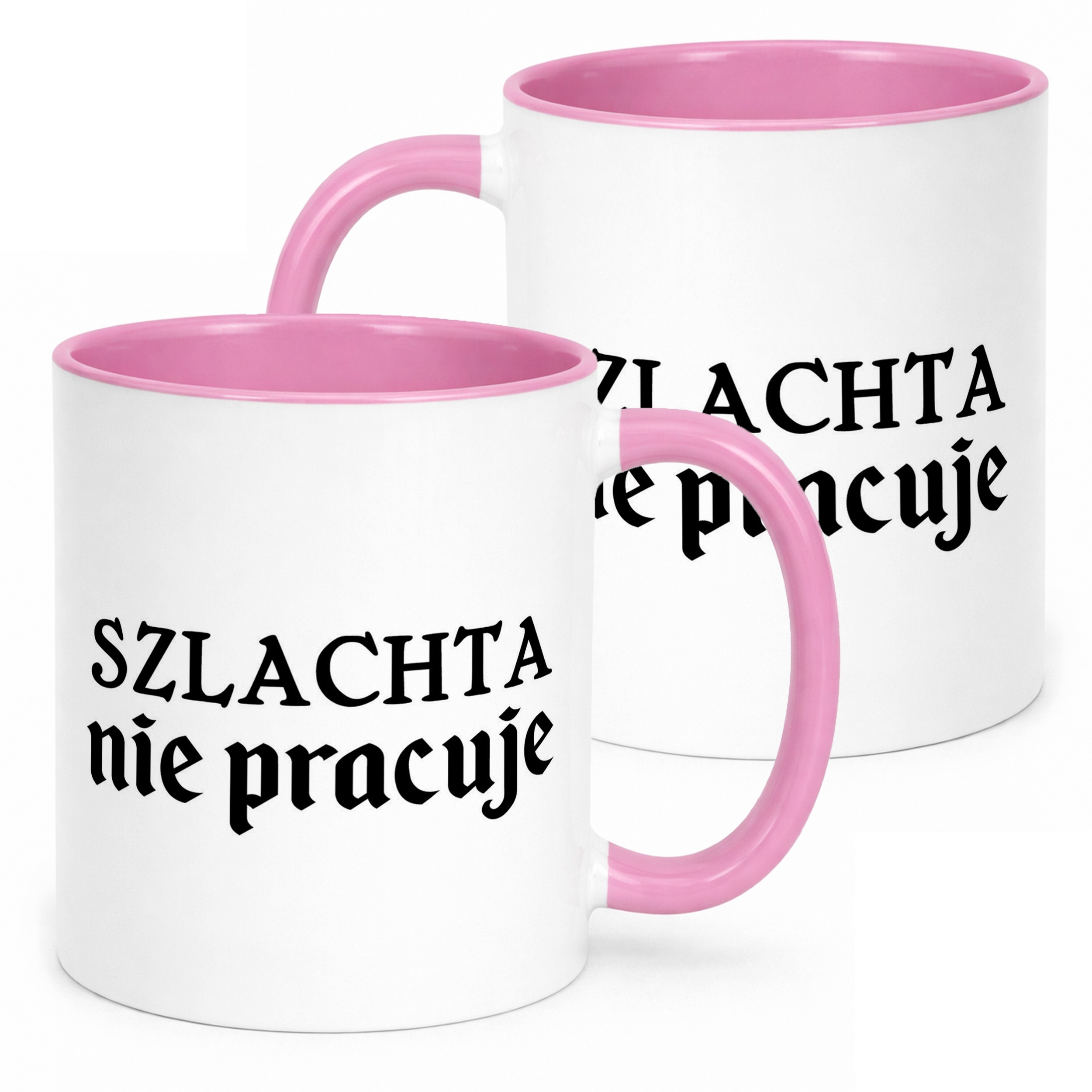 Kubek Różowy 1670 Szlachta Nie Pracuje Jan Paweł Prezent Upominek