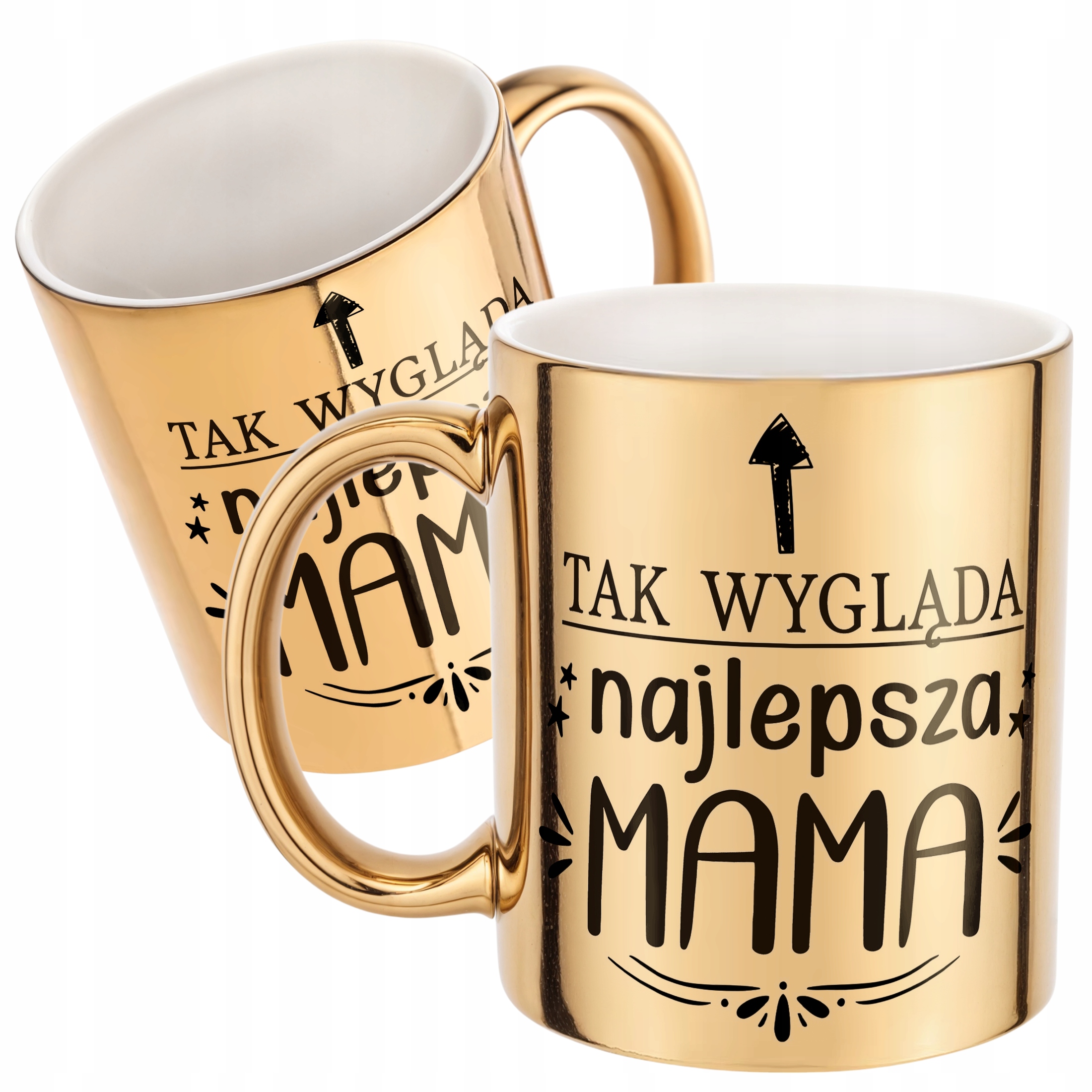 Złoty Kubek ceramiczny Dzień Matki Dla Mamy Tak Wygląda Najlepsza Mama
