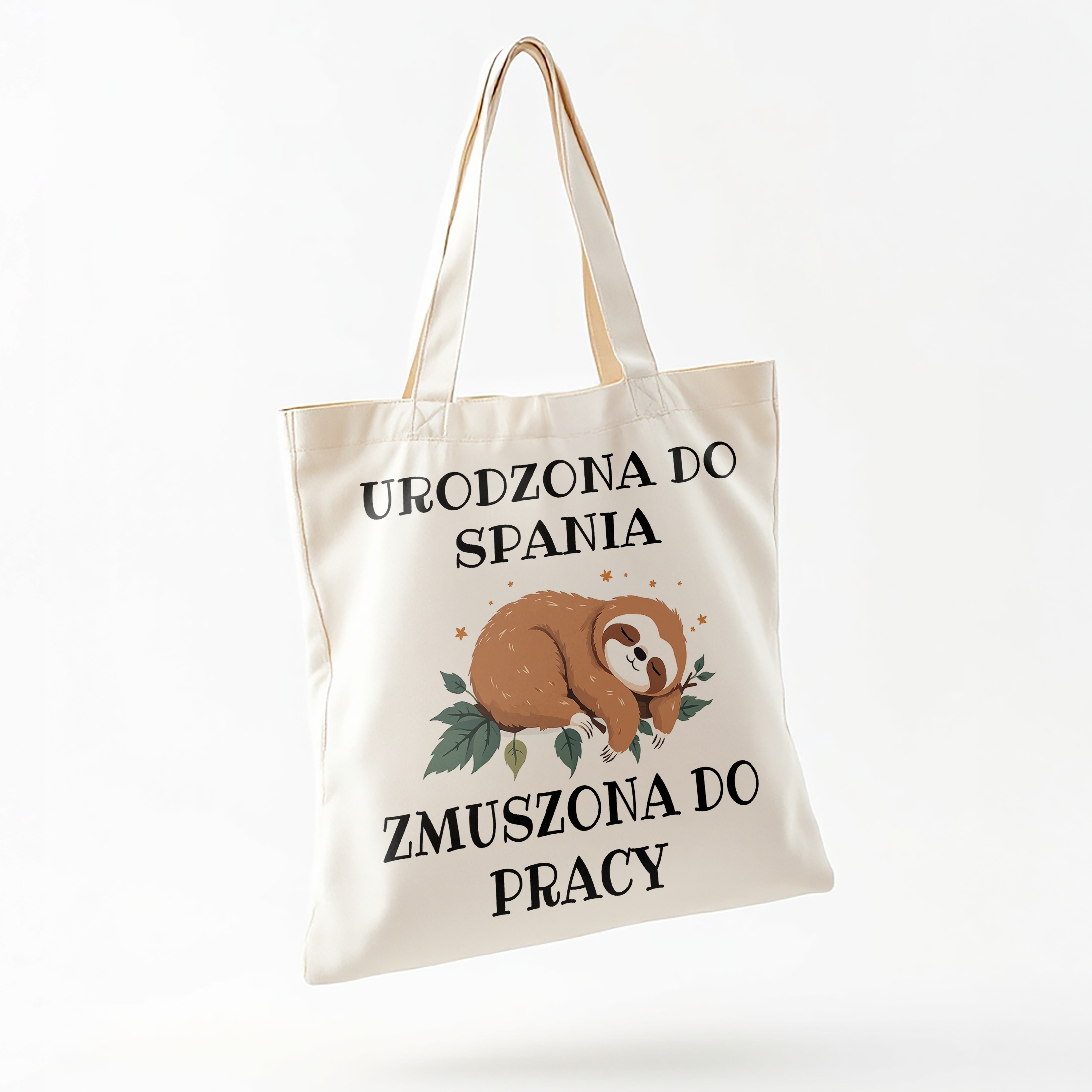 Torba bawełniana na zakupy Urodzona Do Spania Zabawny Prezent