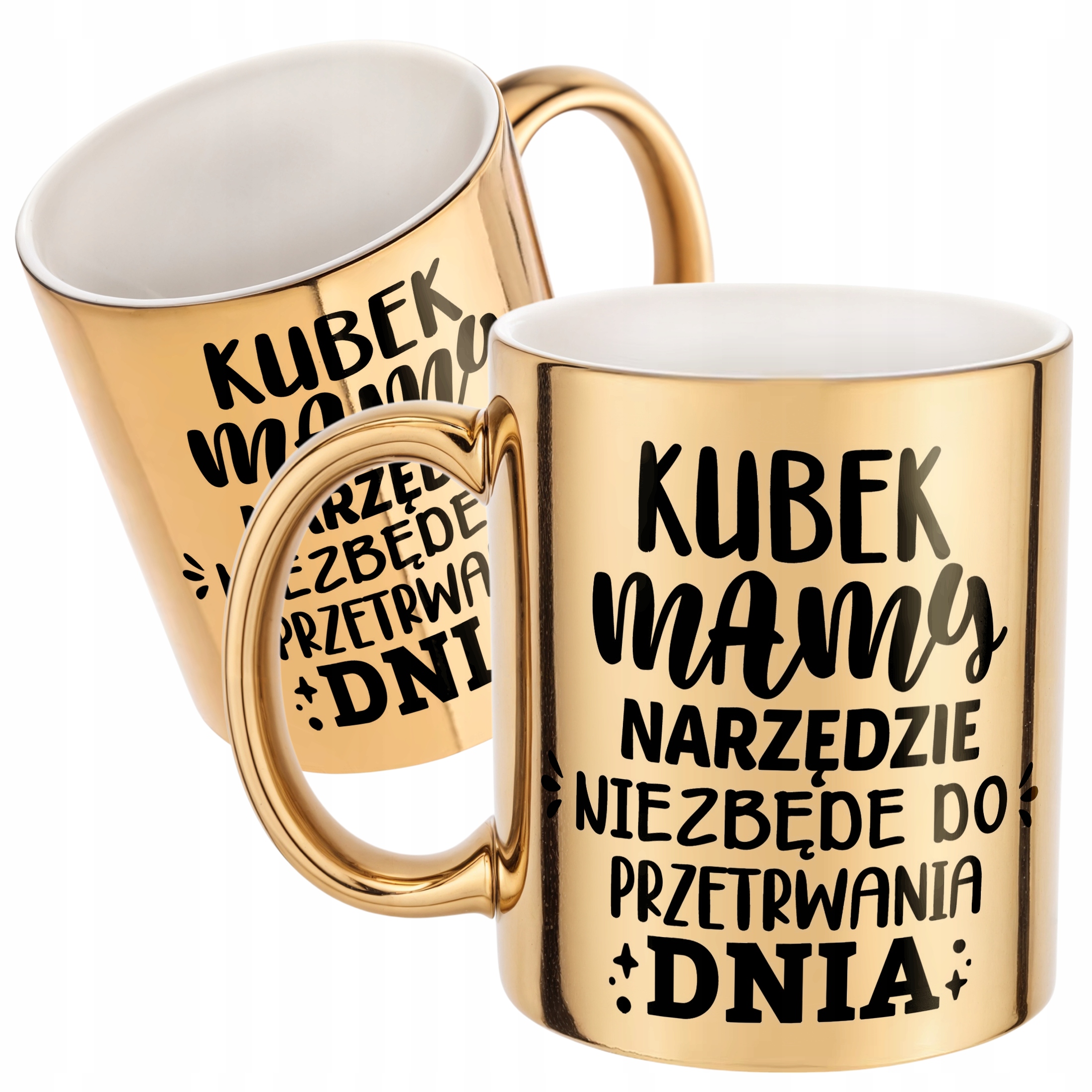 Złoty Kubek ceramiczny Dzień Matki Dla Mamy Narzędzie Do Przetrwania