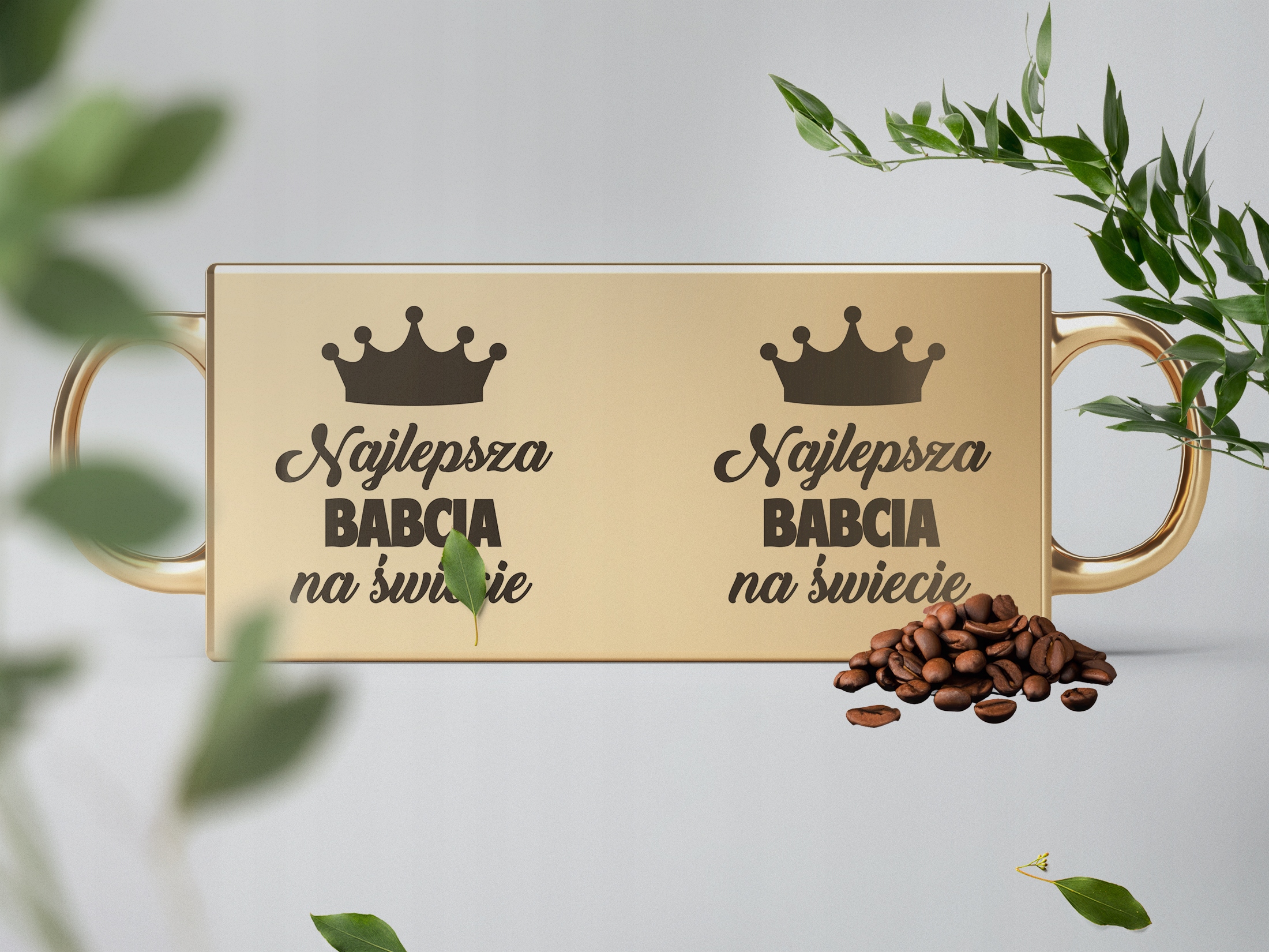Kubek ceramiczny Złoty 330 ml Dzień Babci Prezent Upominek Najlepsza Babcia