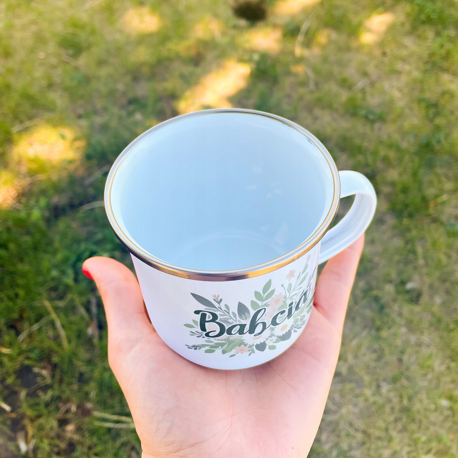 Emaliowany Kubek Garnuszek 300 ml Dzień Babci Prezent Upominek Babcia