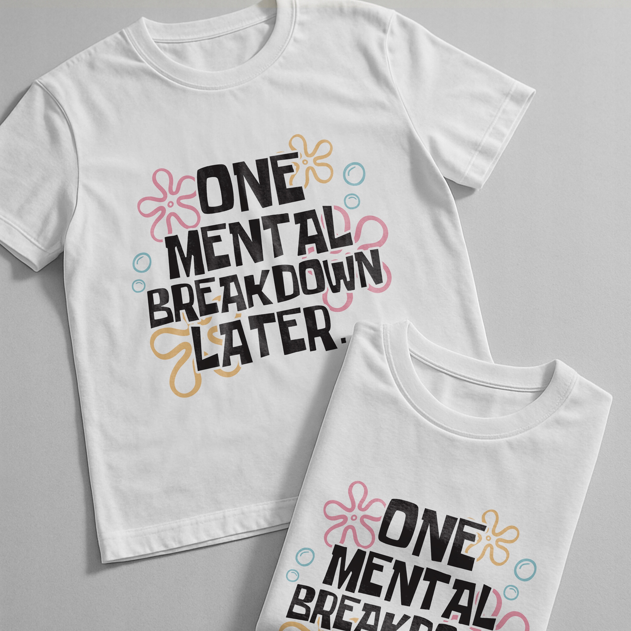 Koszulka biała męska One Mental Breakdown Later Zabawny Prezent r. 3XL
