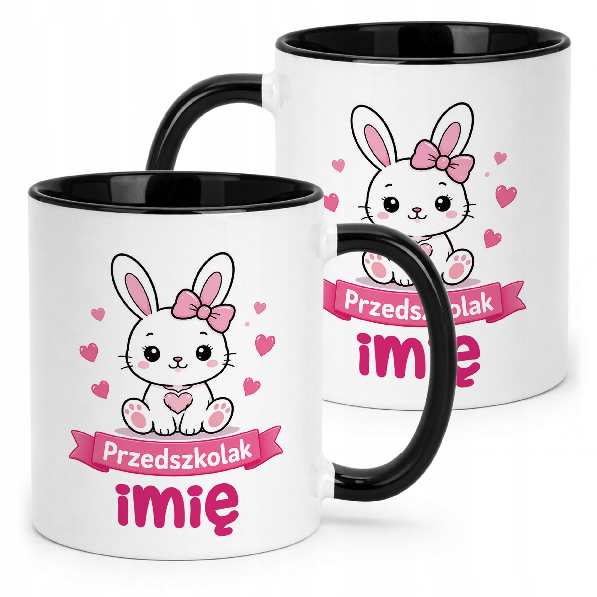 Kubek Czarny z nadrukiem personalizowany Przedszkolak Szkoła Dla Dzieci