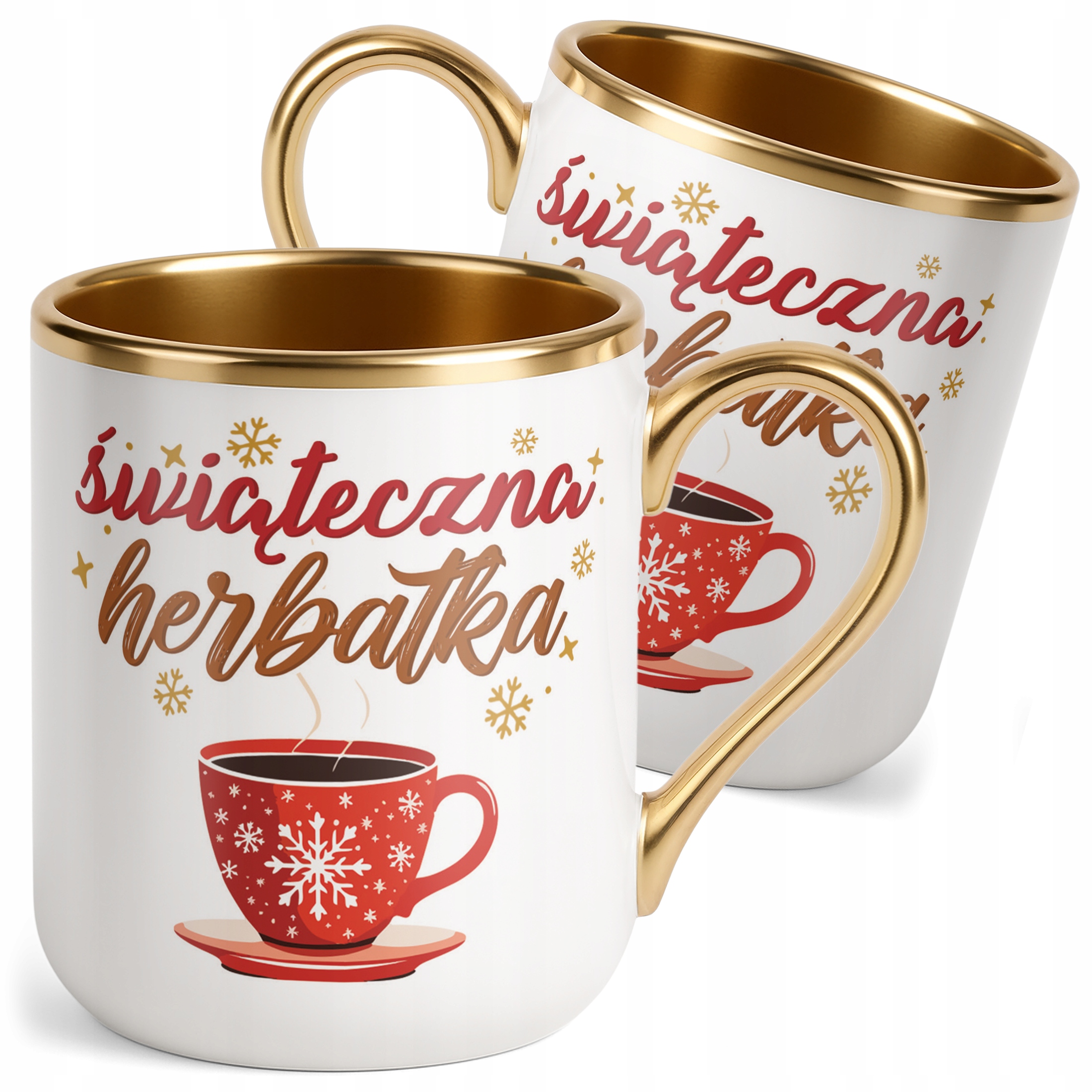 Kubek Premium Złoty Świąteczny Świąteczna Herbatka Boże Narodzenie