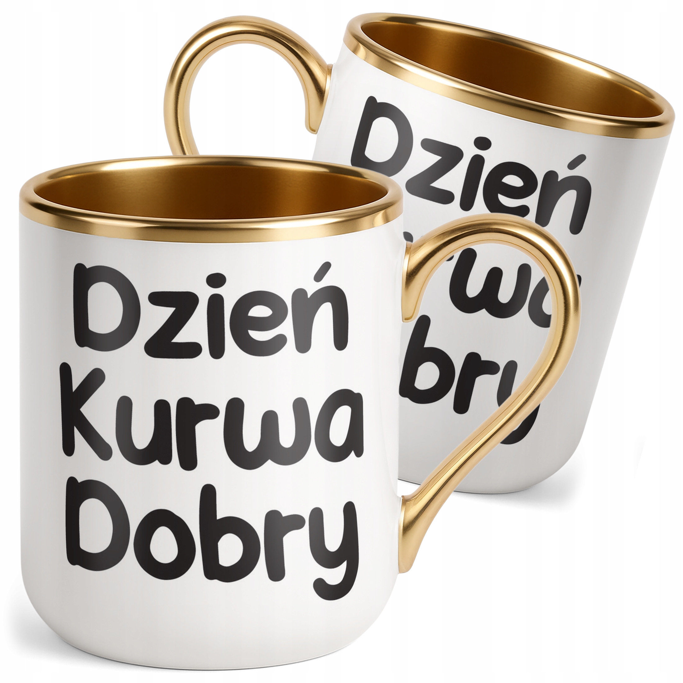 Kubek Premium Złoty Dzień Ku*wa Dobry Śmieszny Zabawny Prezent
