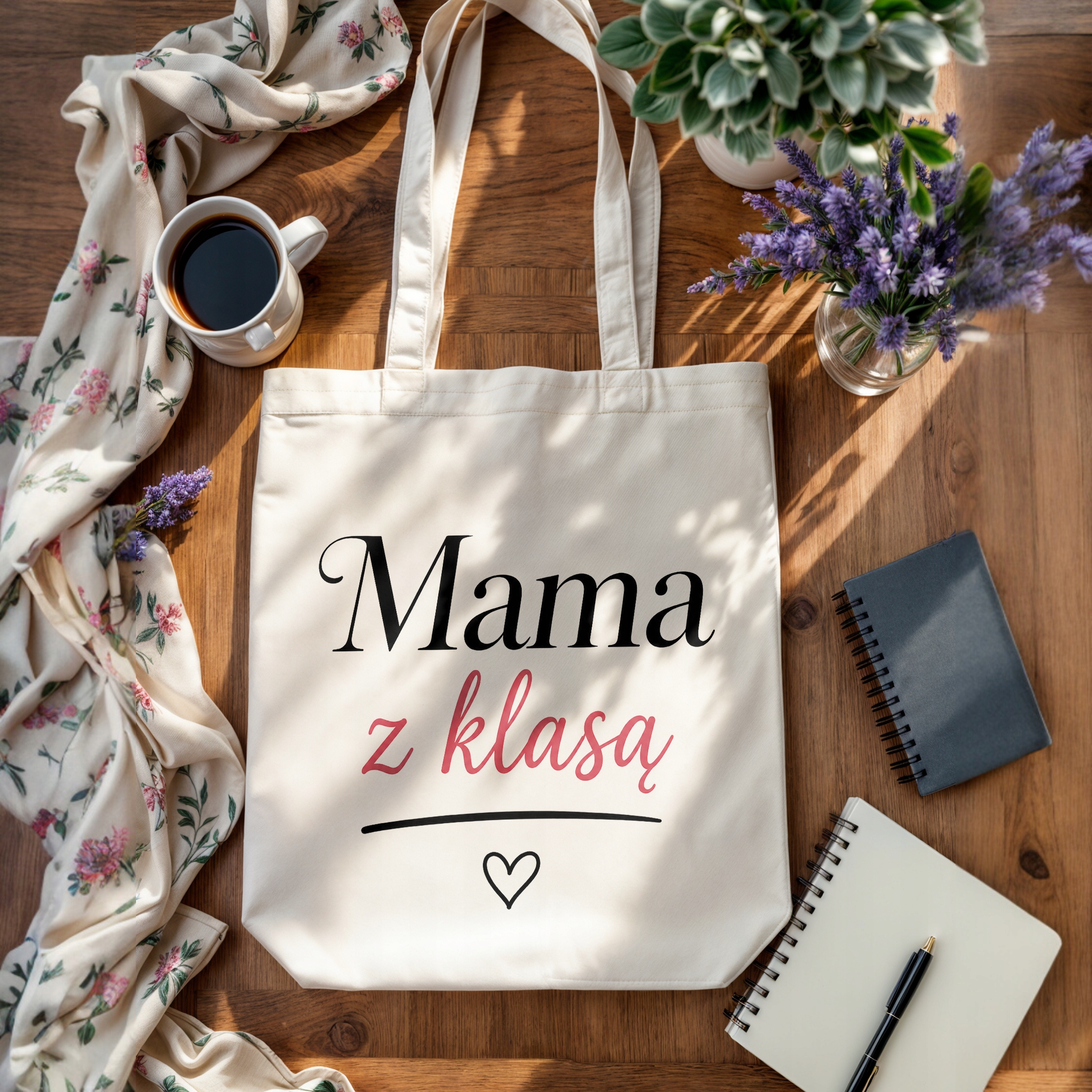 Torba dla mamy bawełniana premium prezent na Dzień Matki fajny prezent