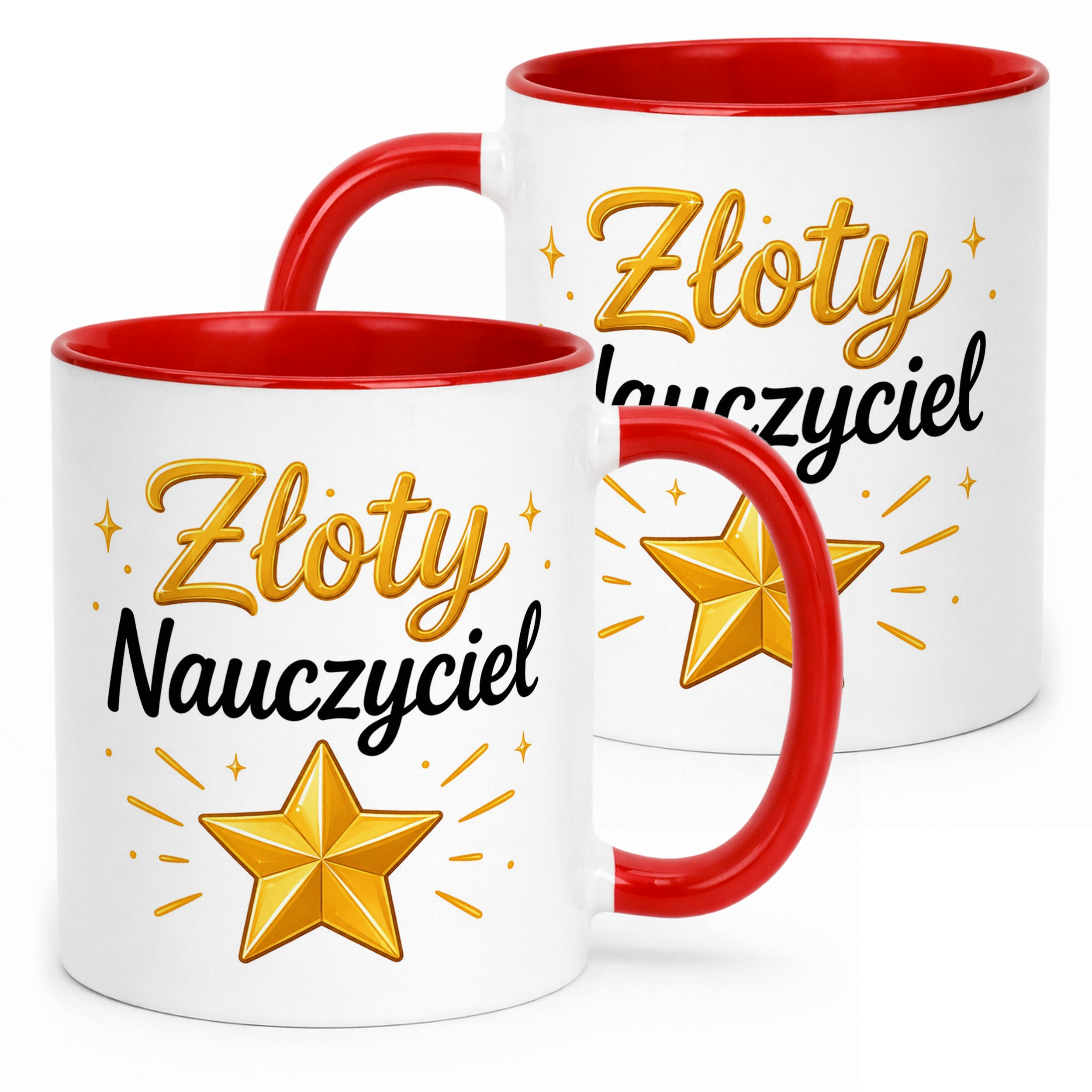 Kubek Czerwony Dzień Nauczyciela Dla Nauczyciela Prezent Upominek