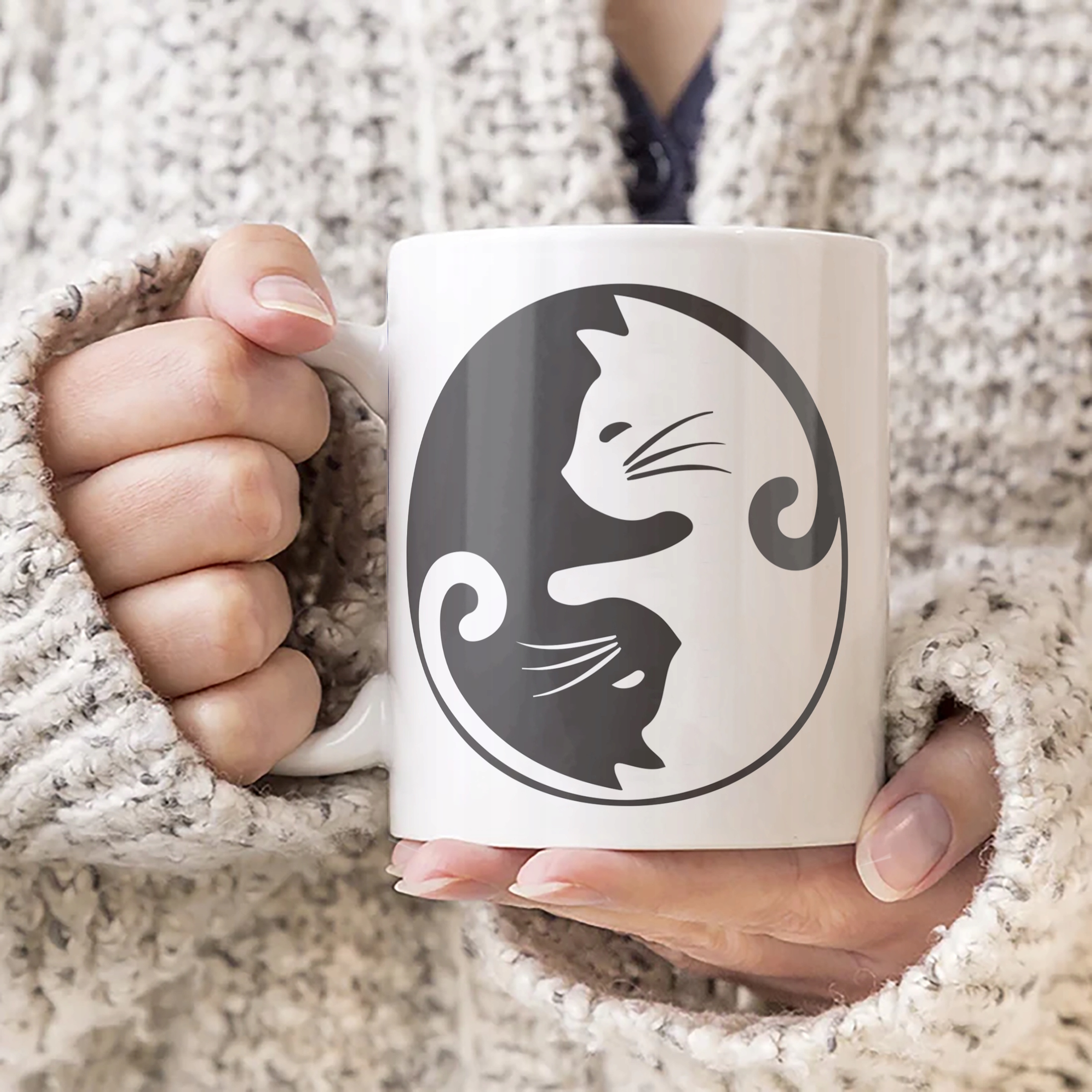 Kubek ceramiczny Koty Yin Yang Dla Kociary Prezent Upominek