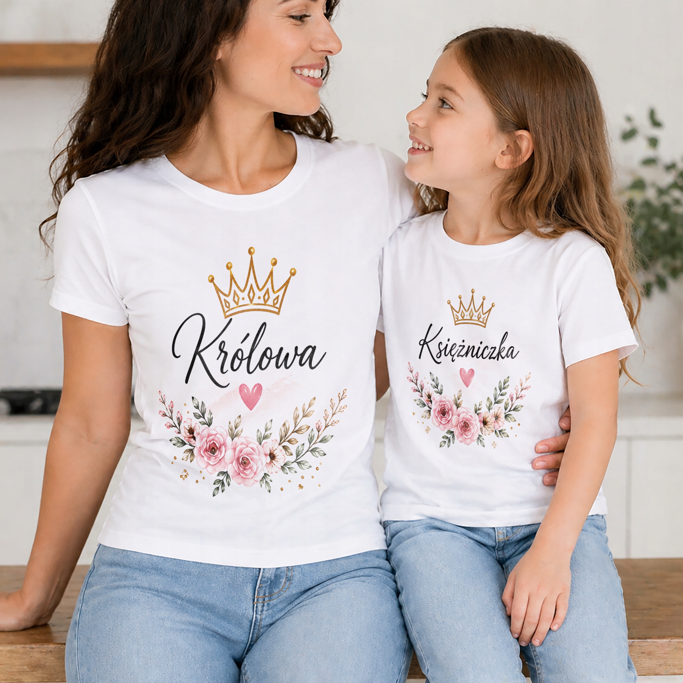 Zestaw t-shirtów dla mamy i córki prezent na Dzień Matki komplet rodzinny