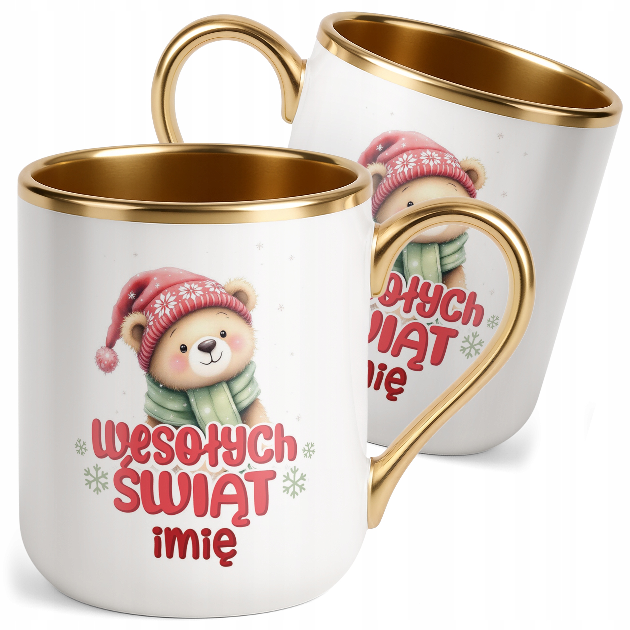 Kubek Premium Złoty Personalizowany Świąteczny Boże Narodzenie Prezent