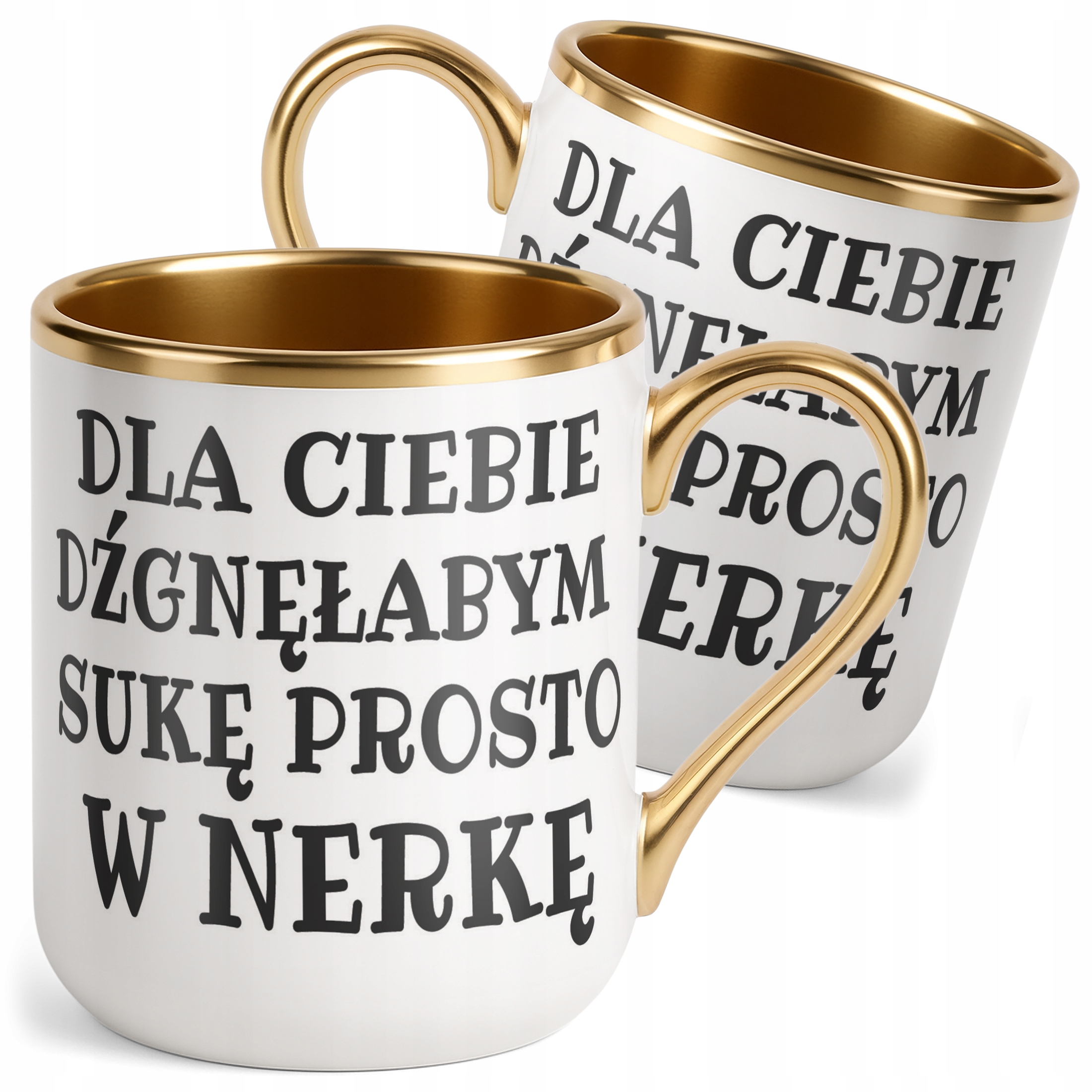 Kubek Premium Złoty Dla Ciebie Dźgnęłabym Sarkastyczny Zabawny Prezent