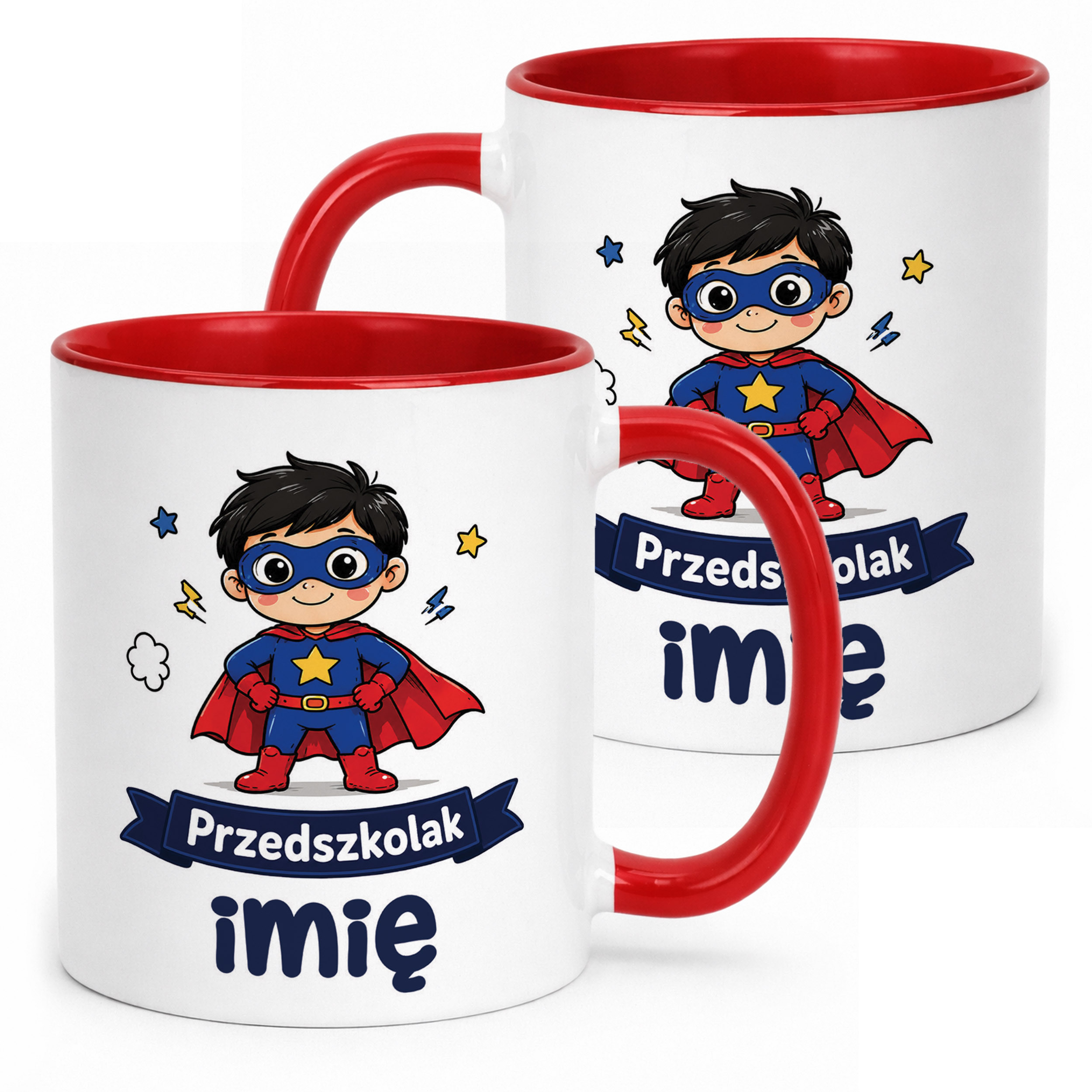 Kubek Czerwony z nadrukiem personalizowany Przedszkolak Szkoła Dla Dzieci