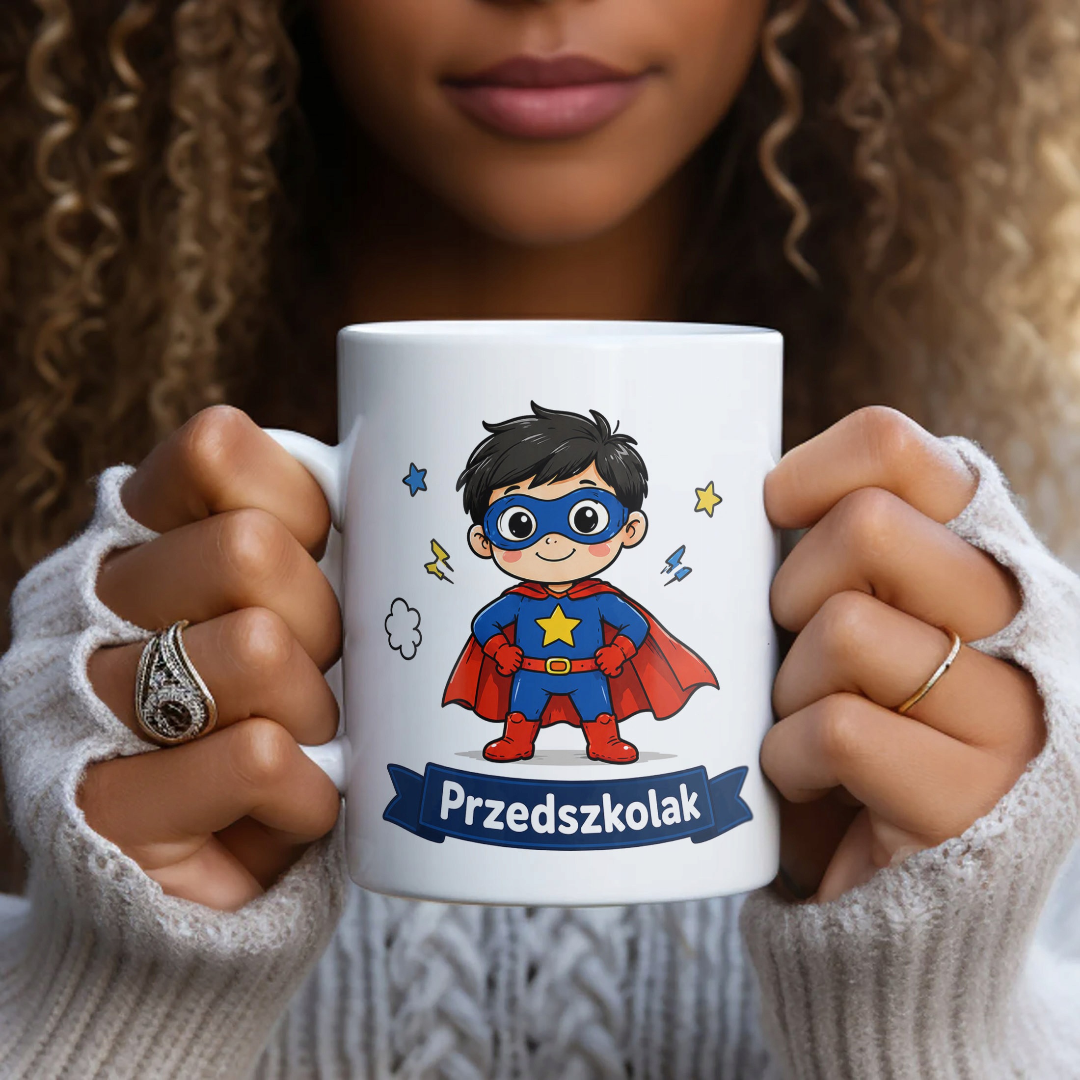 Biały Kubek z nadrukiem Przedszkolak Szkoła Dla Dzieci Prezent