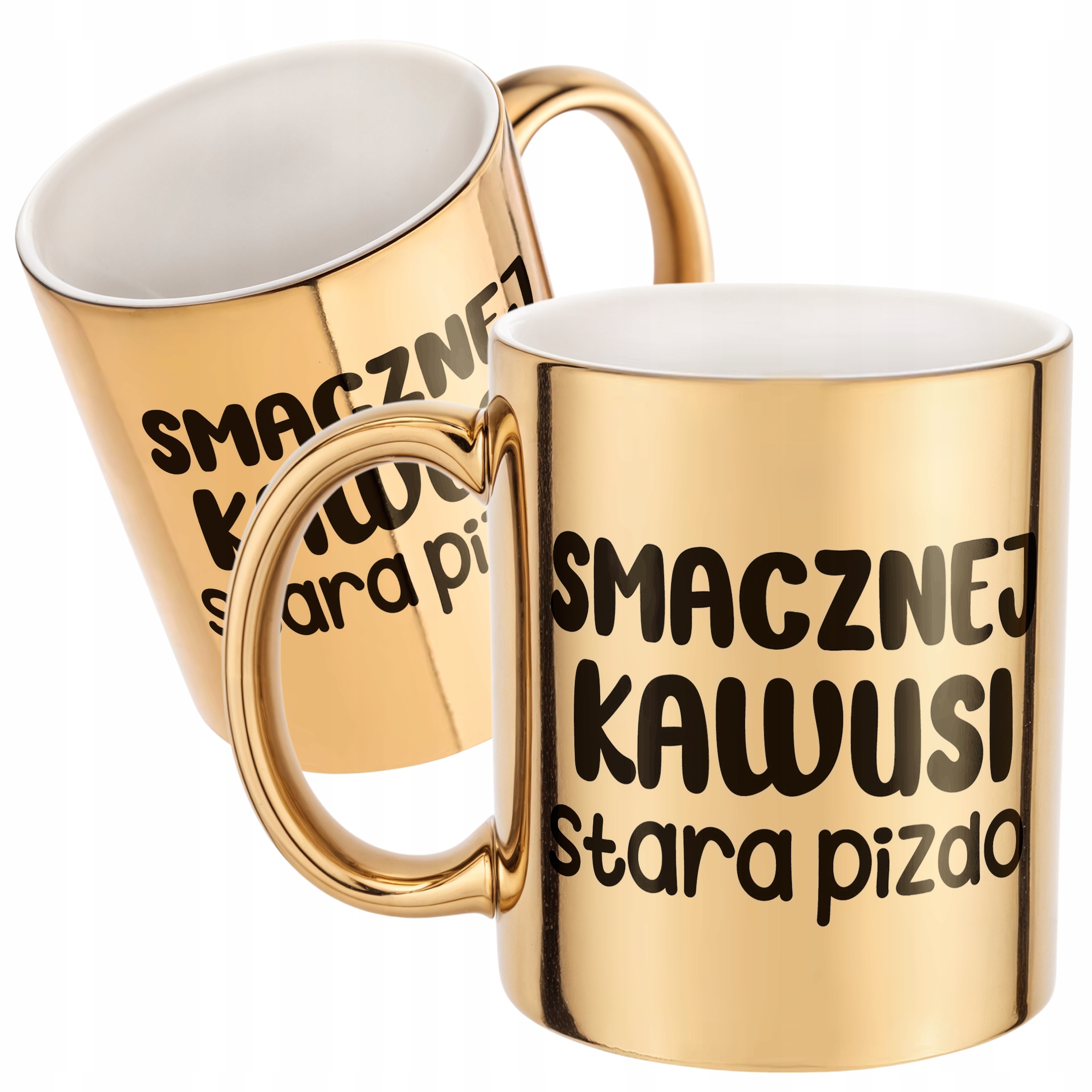 Złoty Kubek Smacznej Kawusi Stara Piz*o Śmieszny Zabawny Prezent