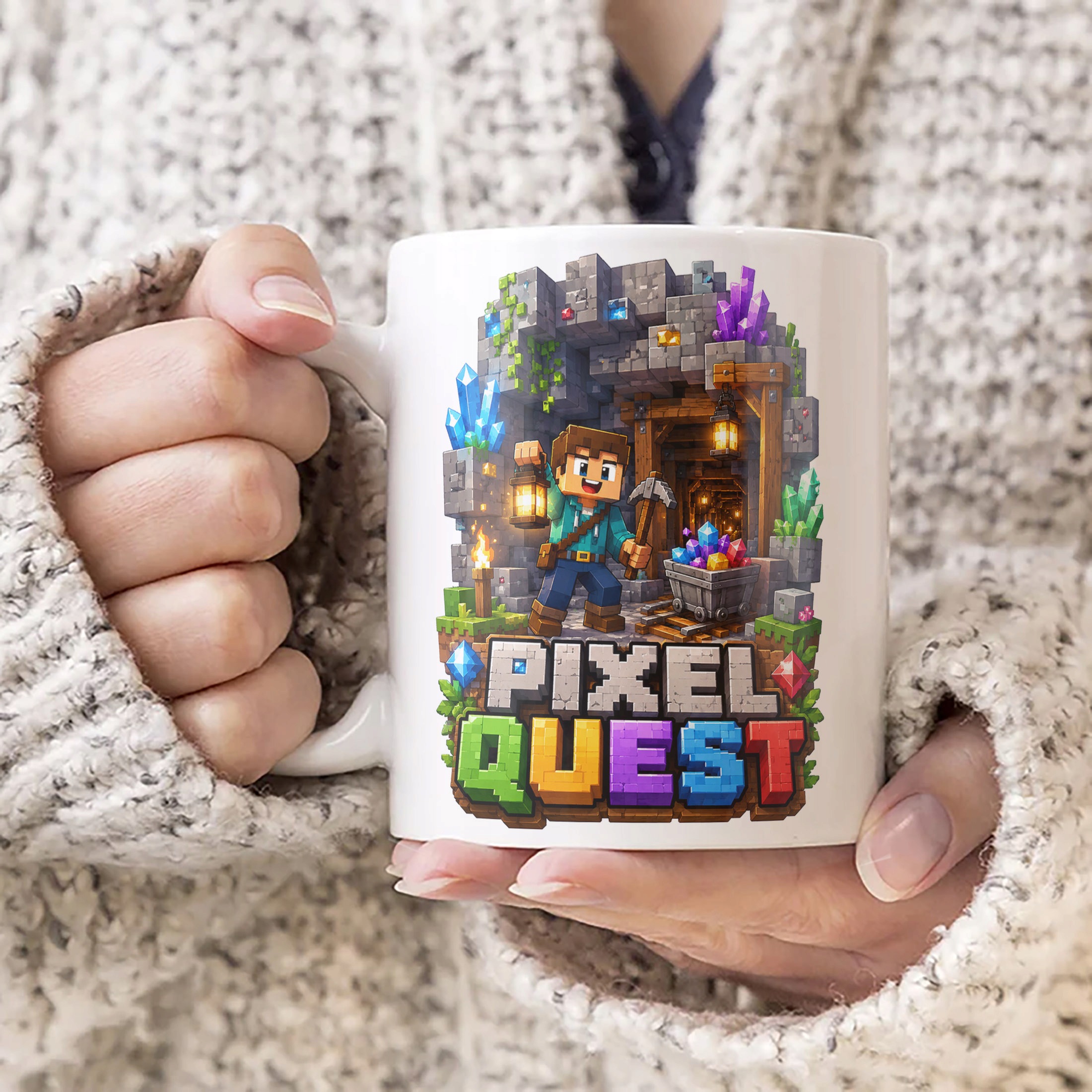 Zestaw Plecak Worek Kubek Z Nadrukiem PIXEL Gra Dla Dzieci Prezent