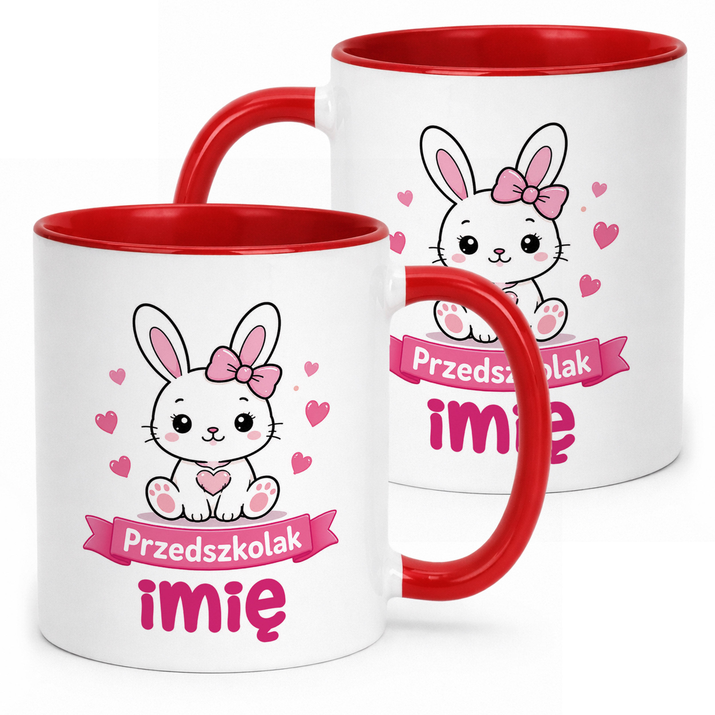 Kubek Czerwony z nadrukiem personalizowany Przedszkolak Szkoła Dla Dzieci