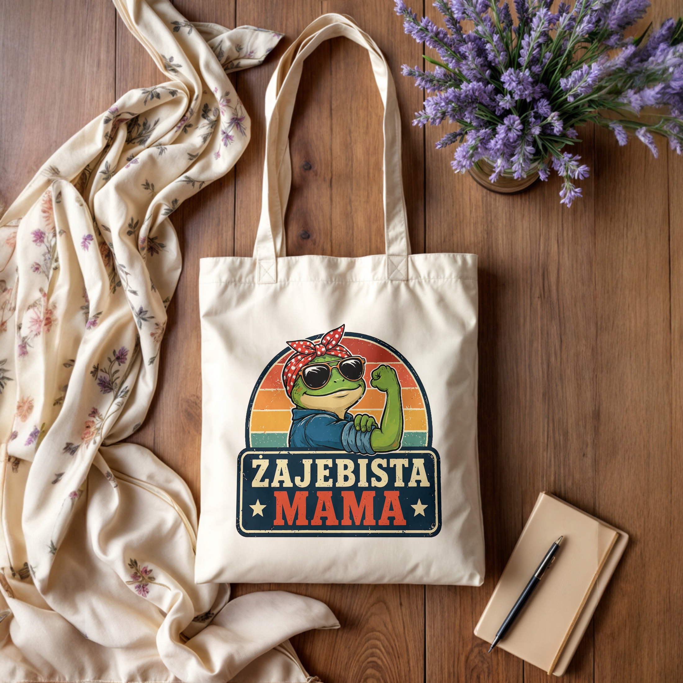 Torba bawełniana dla mamy prezent na Dzień Matki uroczy upominek dla mamy