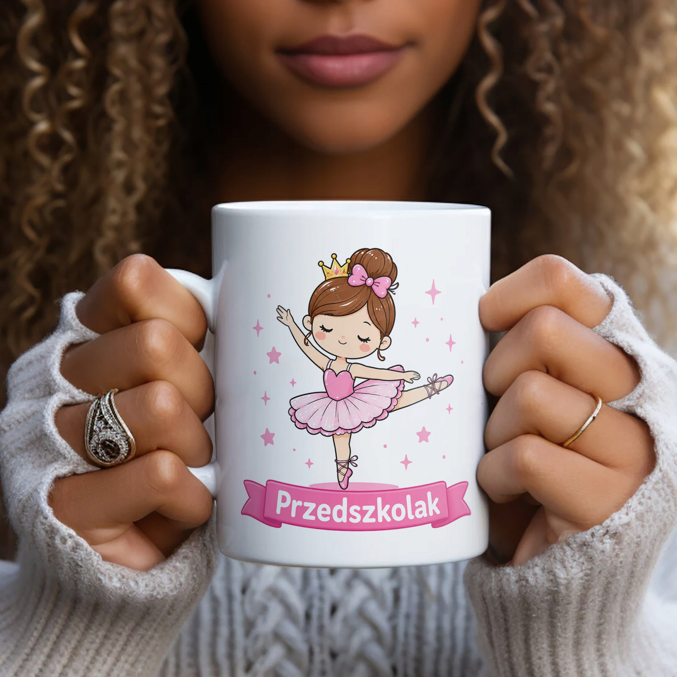 Biały Kubek z nadrukiem Przedszkolak Szkoła Dla Dzieci Prezent