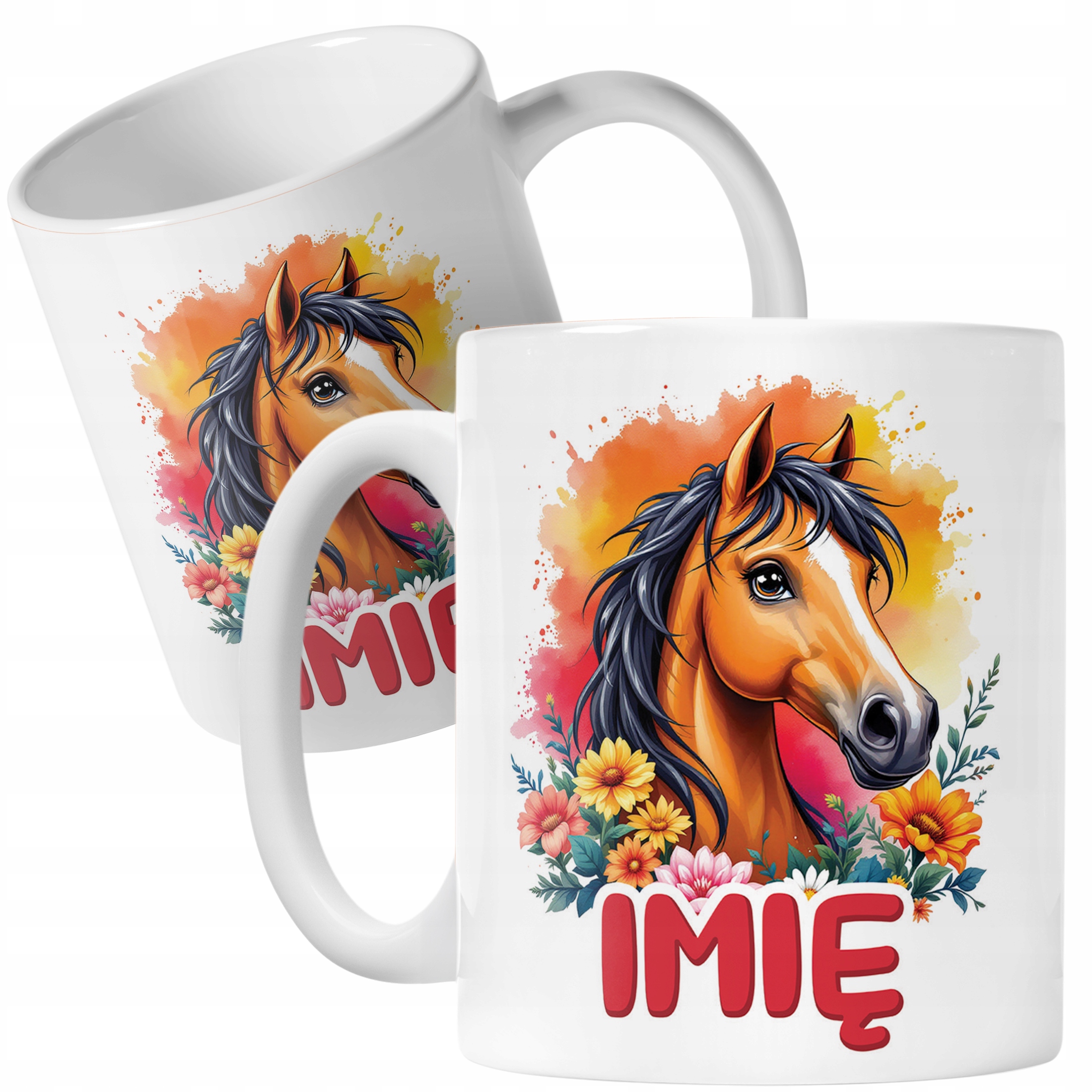Kubek ceramiczny personalizowany Z Koniem Koń Słodki Dla Dzieci